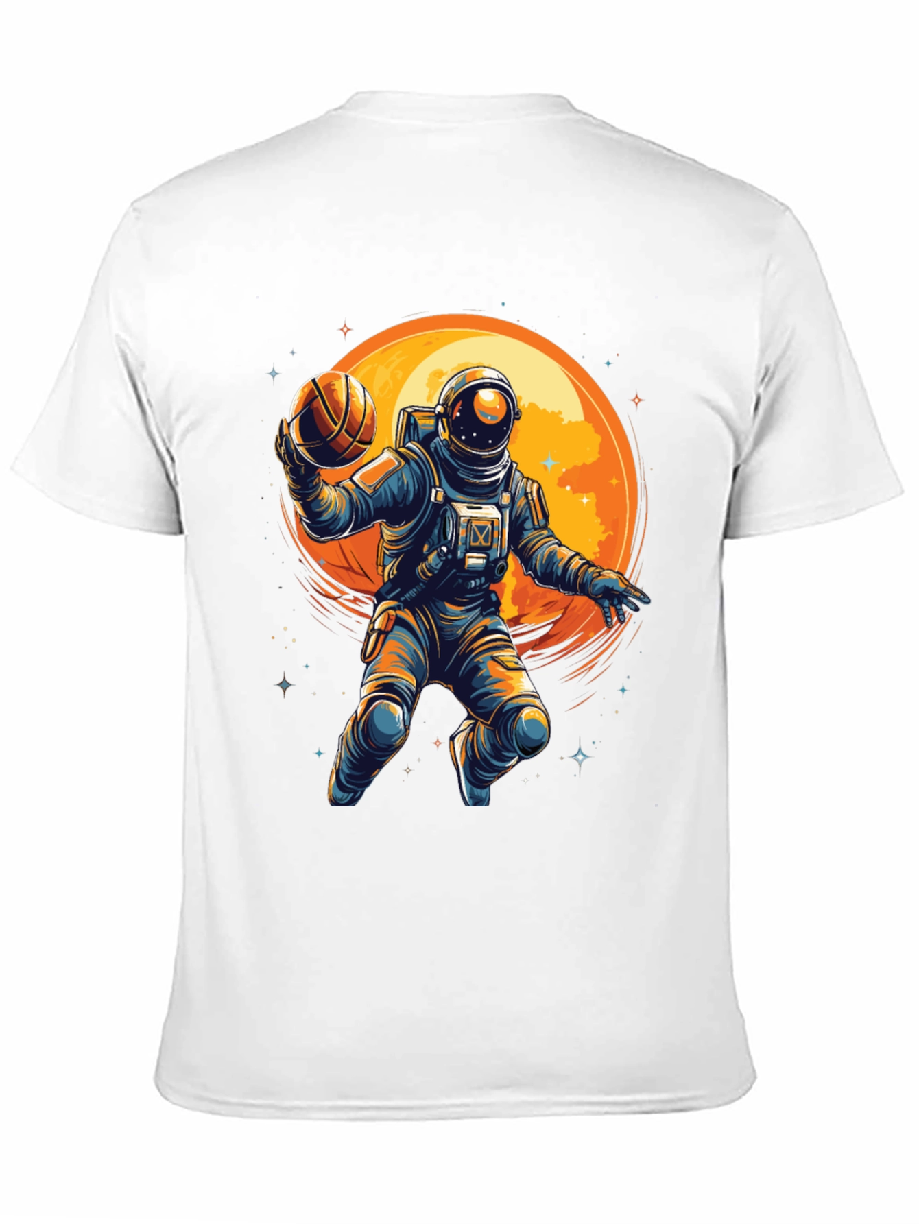 Black Astronaut Basketball Graphic T-Shirt view 11