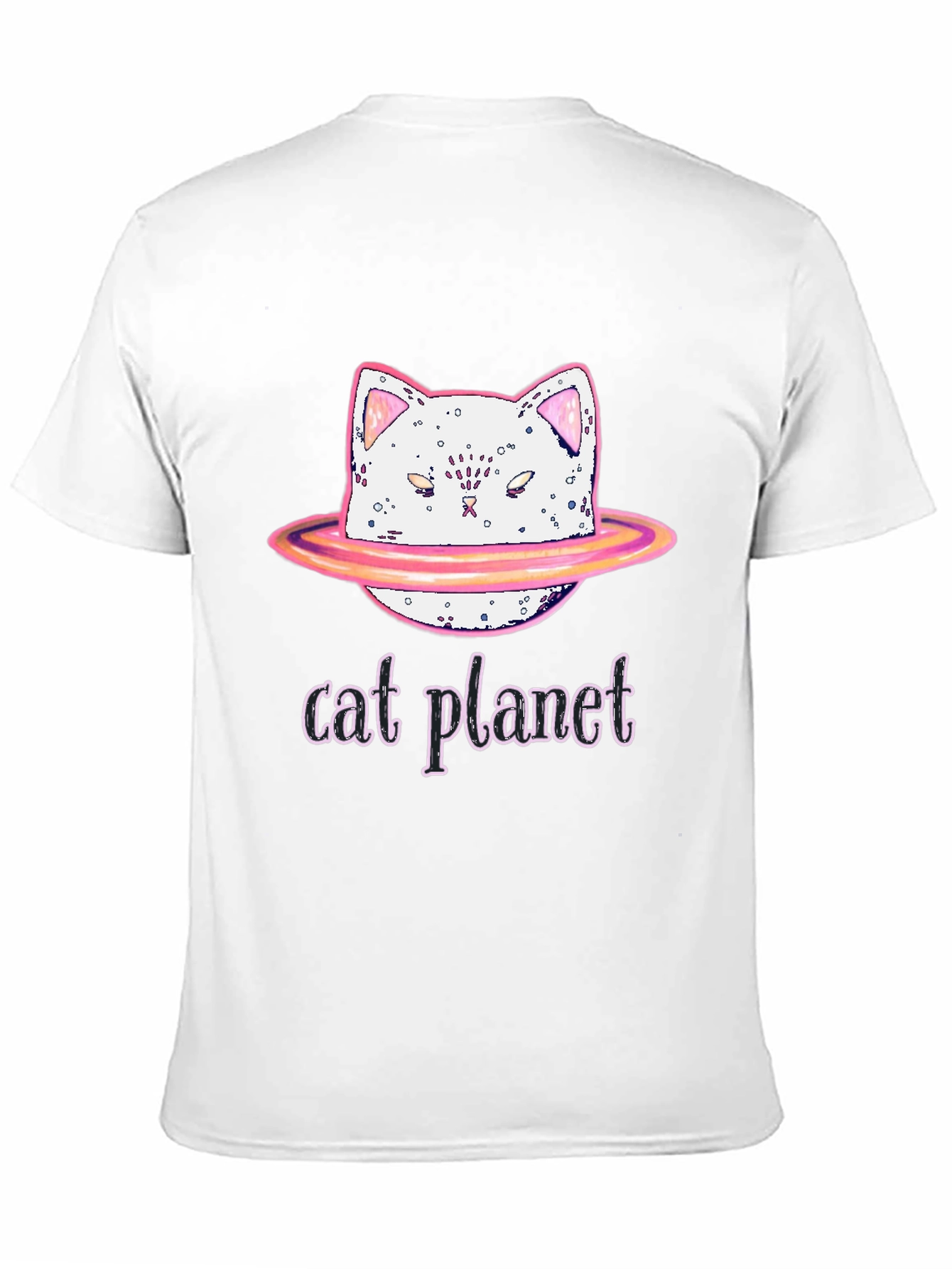 Black Cat Planet Graphic Tee - Unisex Black T-Shirt view 11
