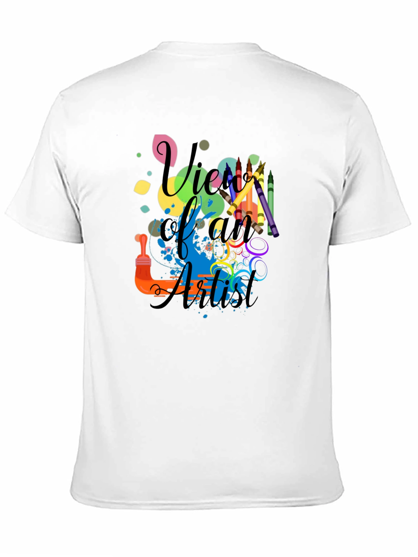 Black Vibrant Artist Graphic Tee - Black Cotton Blend view 11