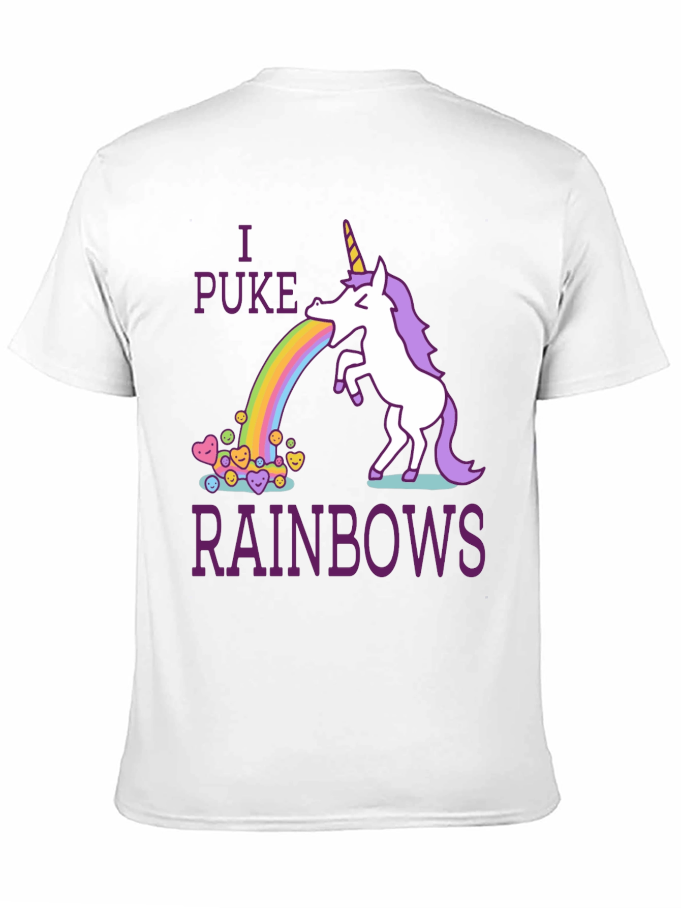 Black I Puke Rainbows Graphic Tee - Unicorn Humor T-Shirt view 11