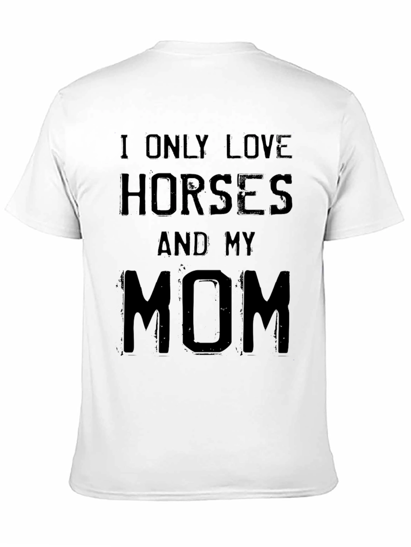Black I Love Horses and My Mom Black T-Shirt view 11