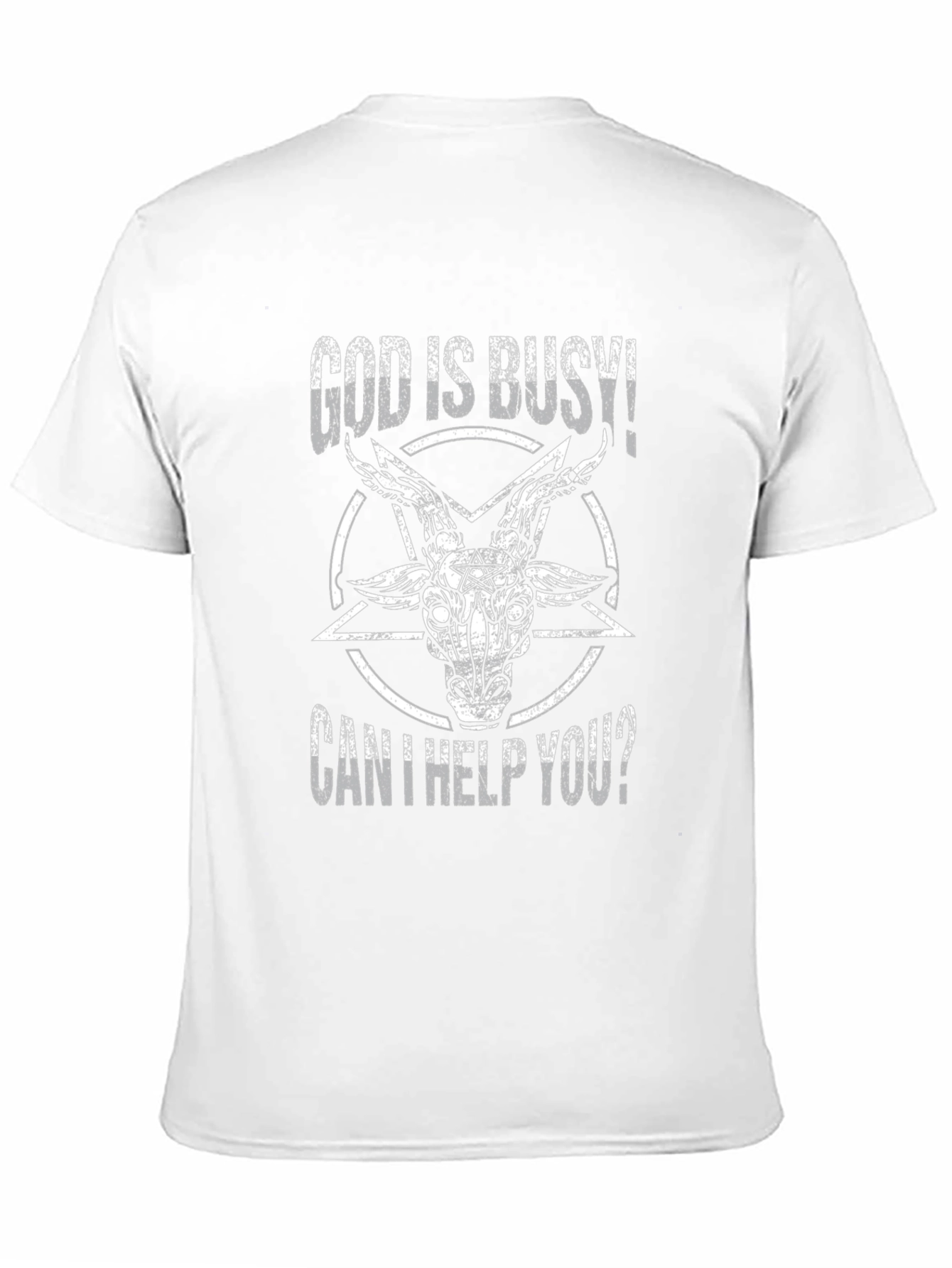 Black God is Busy Satanic Goat Graphic T-Shirt view 11