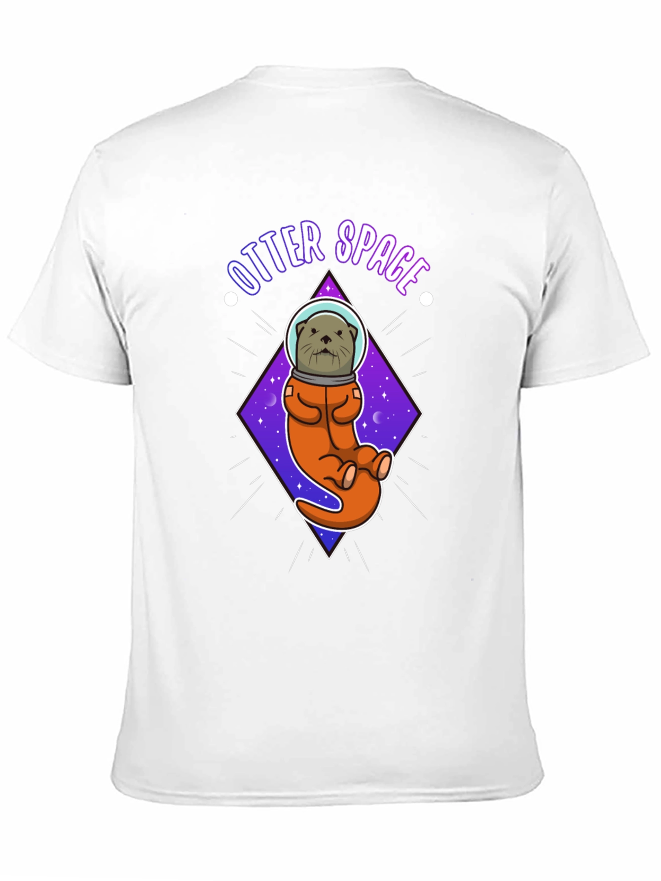 Black Otter Space Graphic T-Shirt view 11