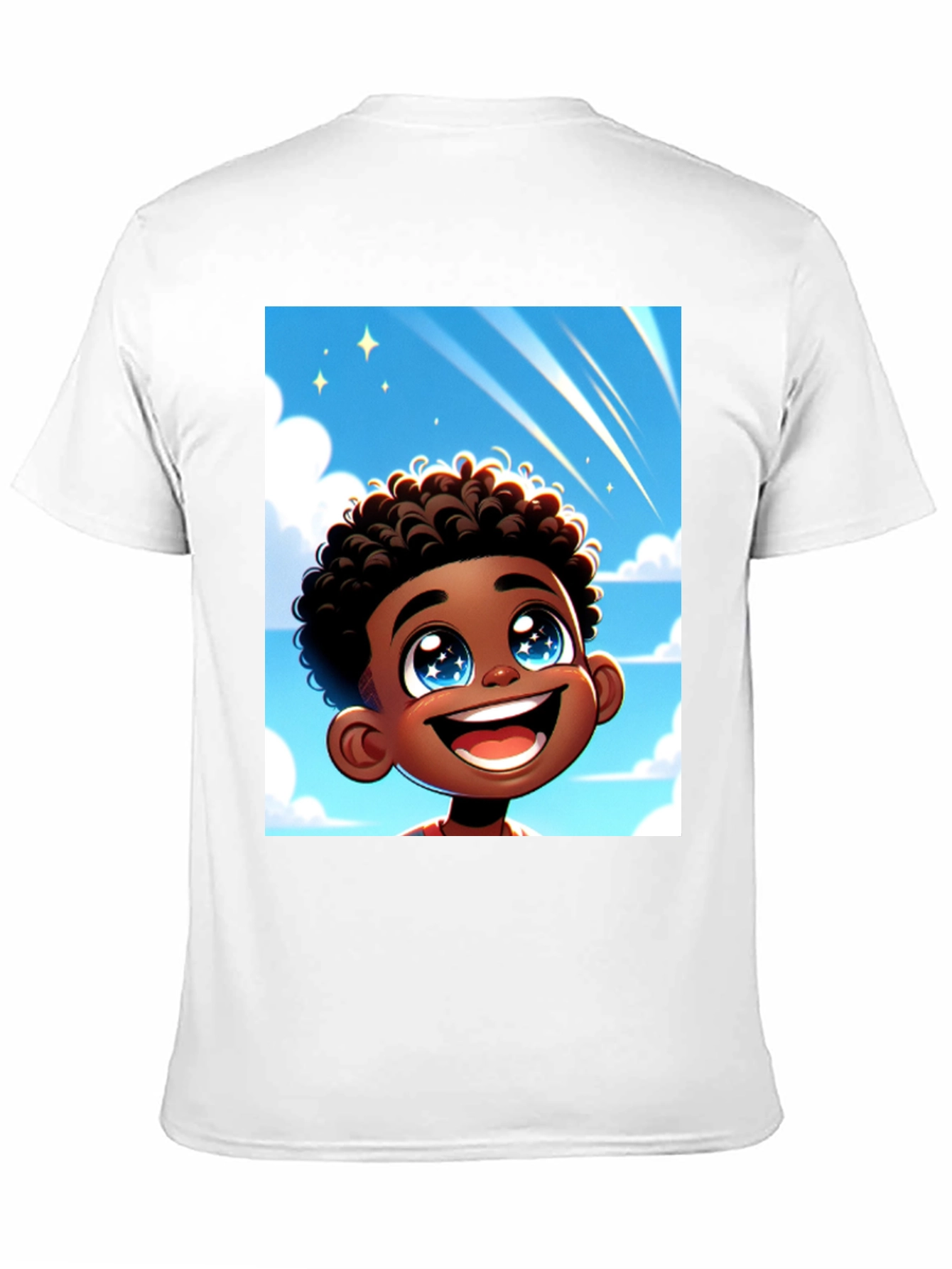 Black Cartoon Boy T-Shirt - Black Cotton Blend view 11