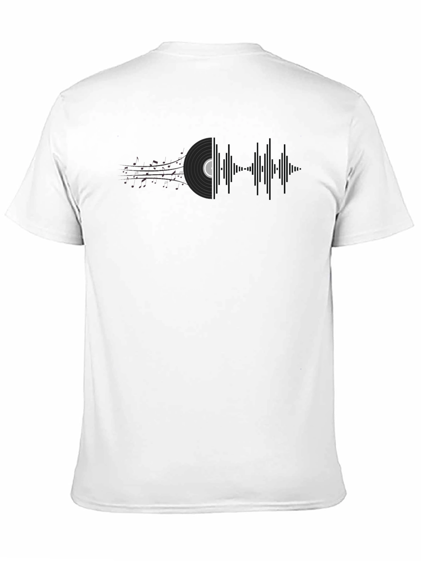 Black Vinyl Record Soundwave Graphic Tee - Music Lover's Shirt view 11