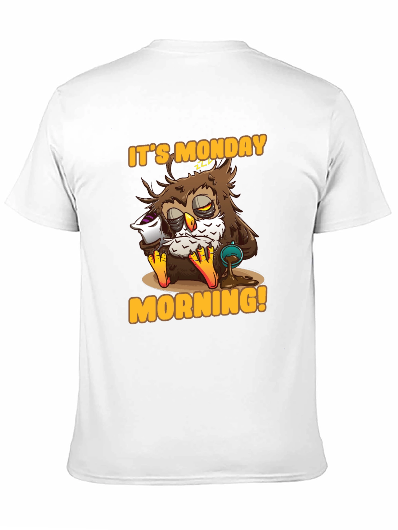 Black It's Monday Morning Owl T-Shirt view 11