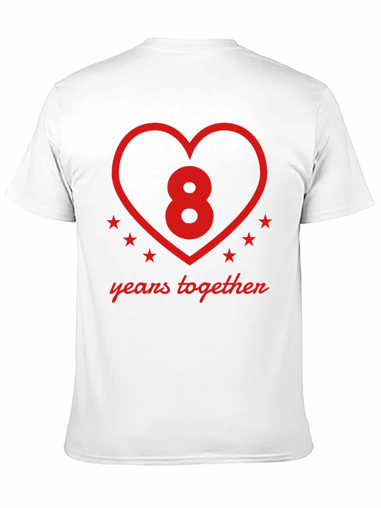 Black 8 Years Together Anniversary T-Shirt view 11