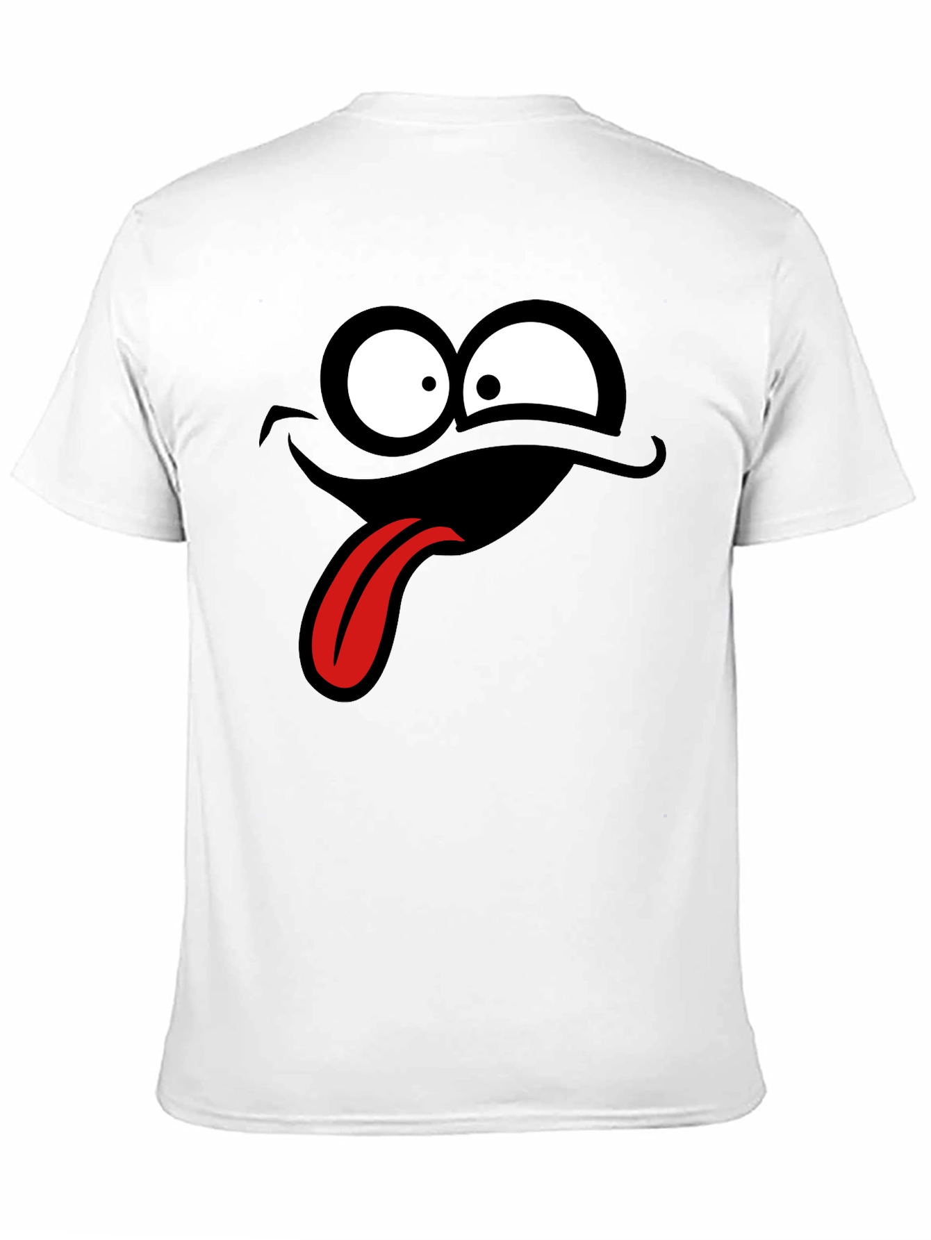 Black Funny Cartoon Face Black T-Shirt view 11