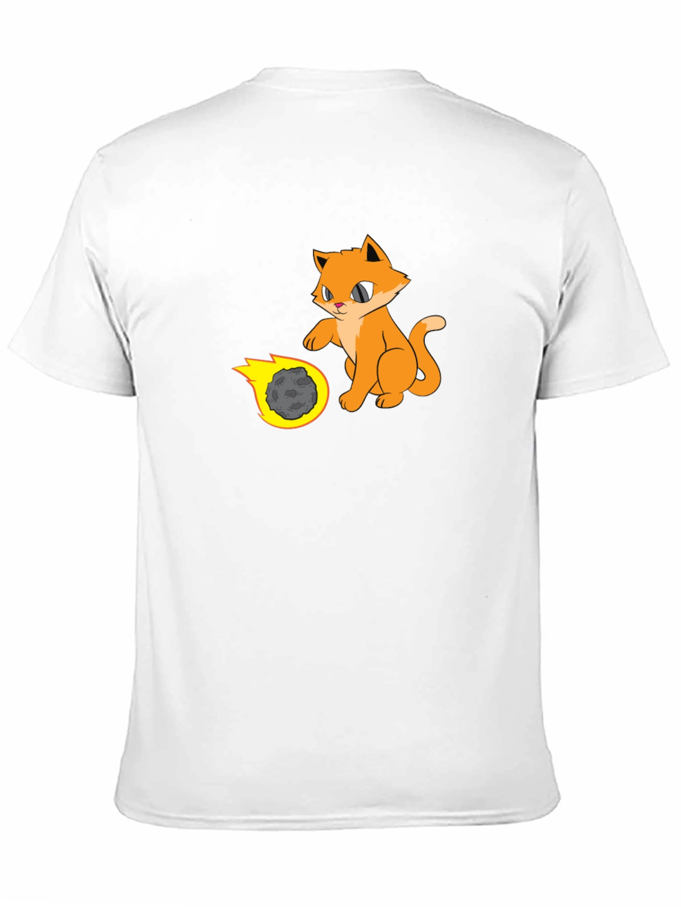 Black Cool Cat Playing with Meteor T-Shirt view 11