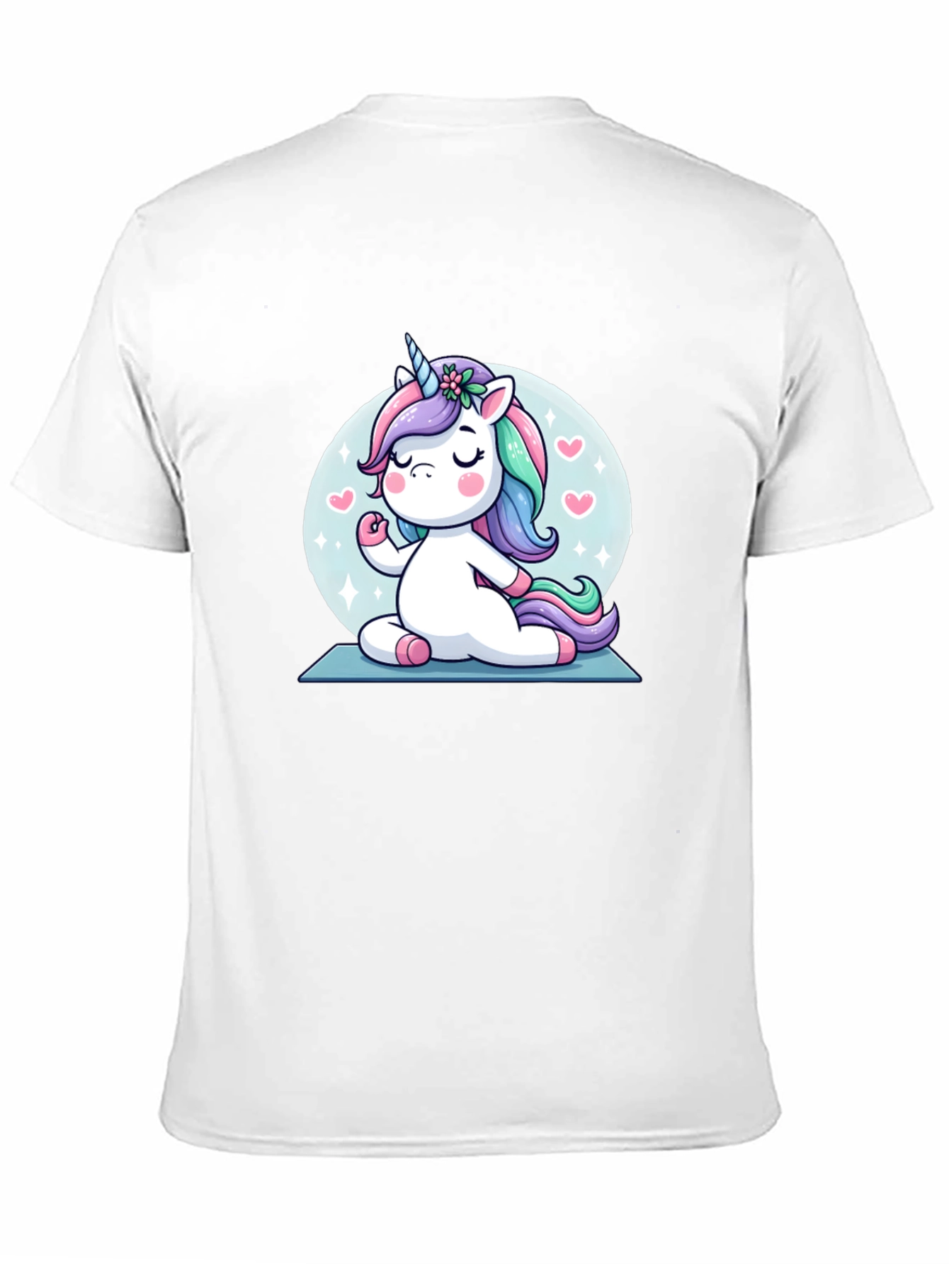 Black Yoga Unicorn Black T-Shirt view 11