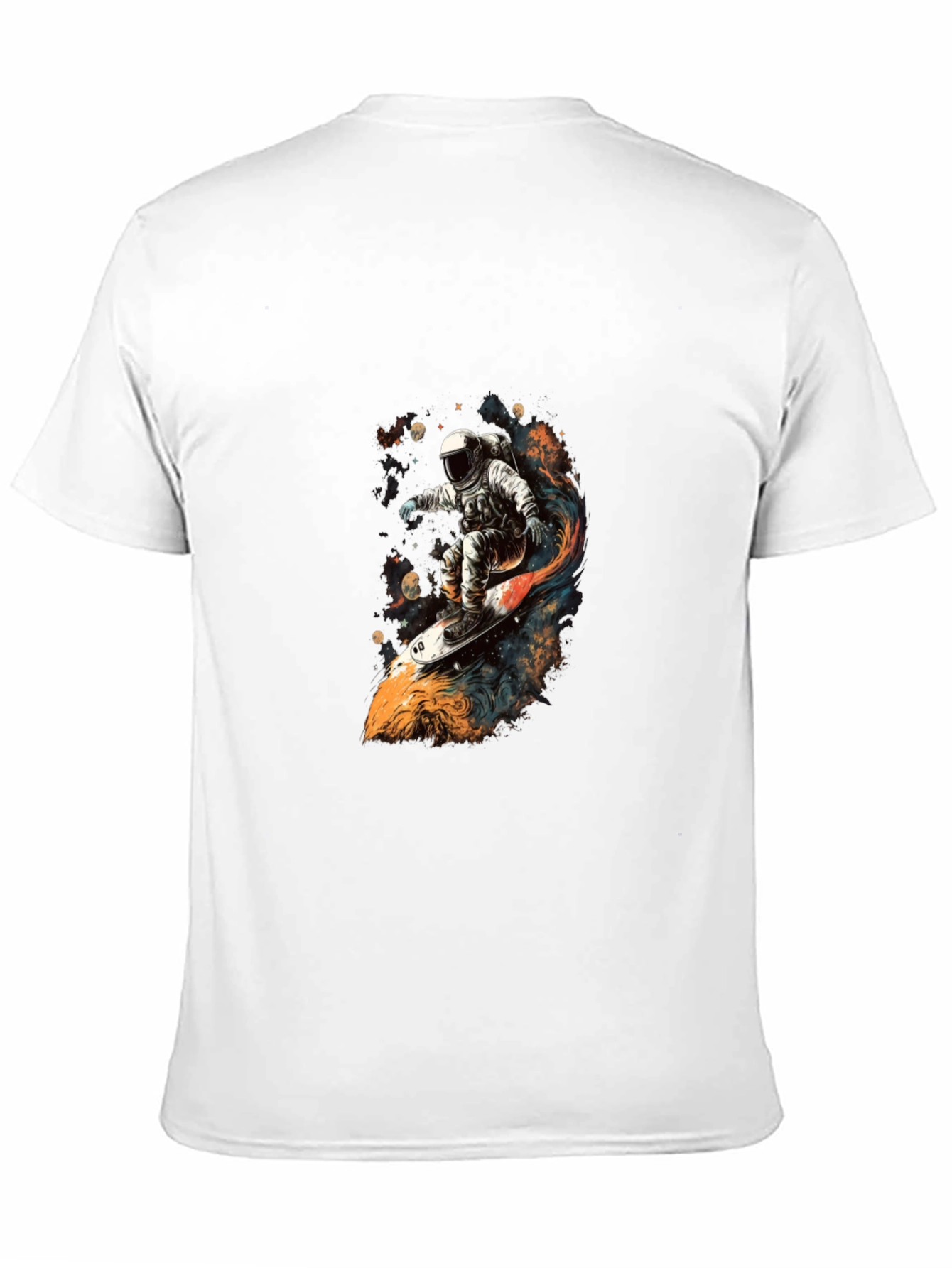 Black Astronaut Space Surfer Graphic T-Shirt view 11