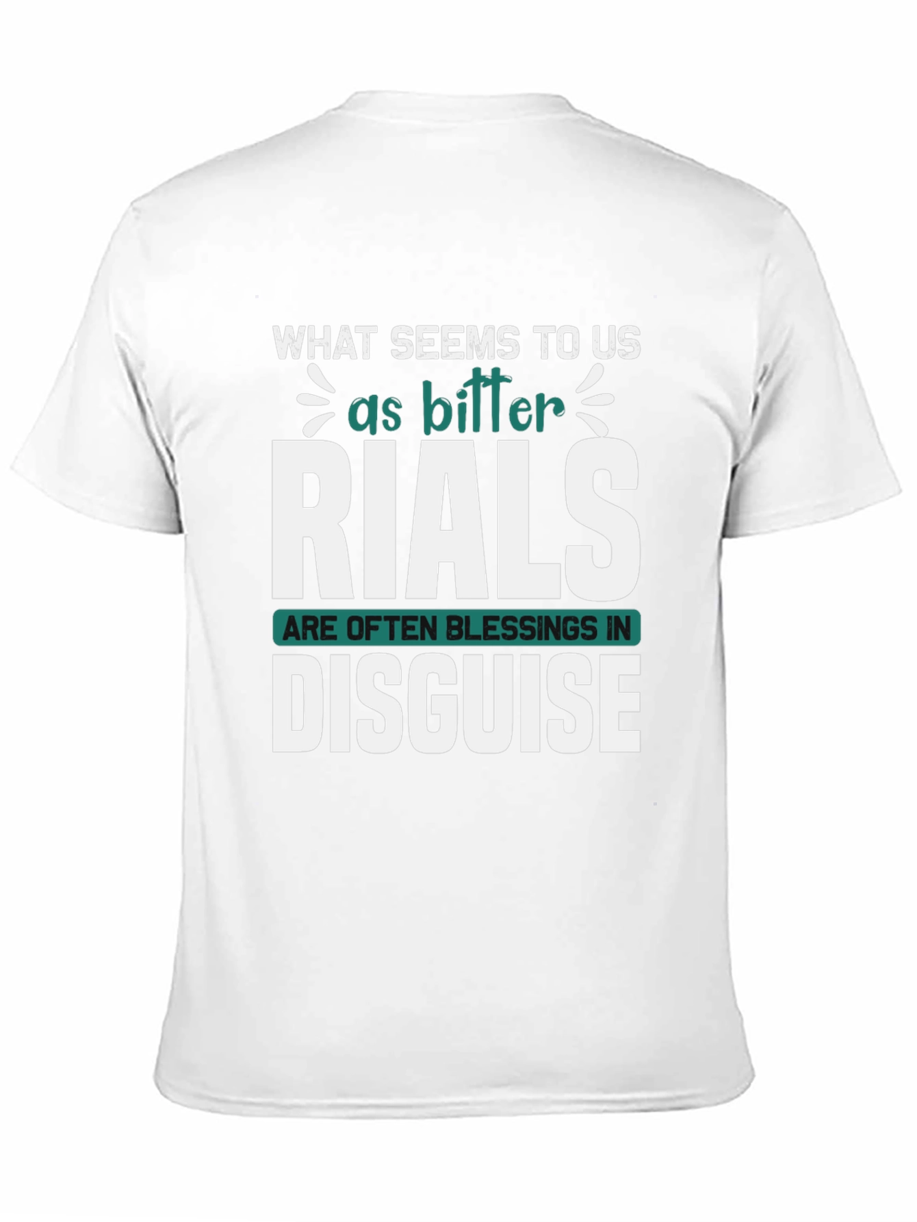 Black Inspirational Graphic Tee: Trials Are Blessings Disguised view 11
