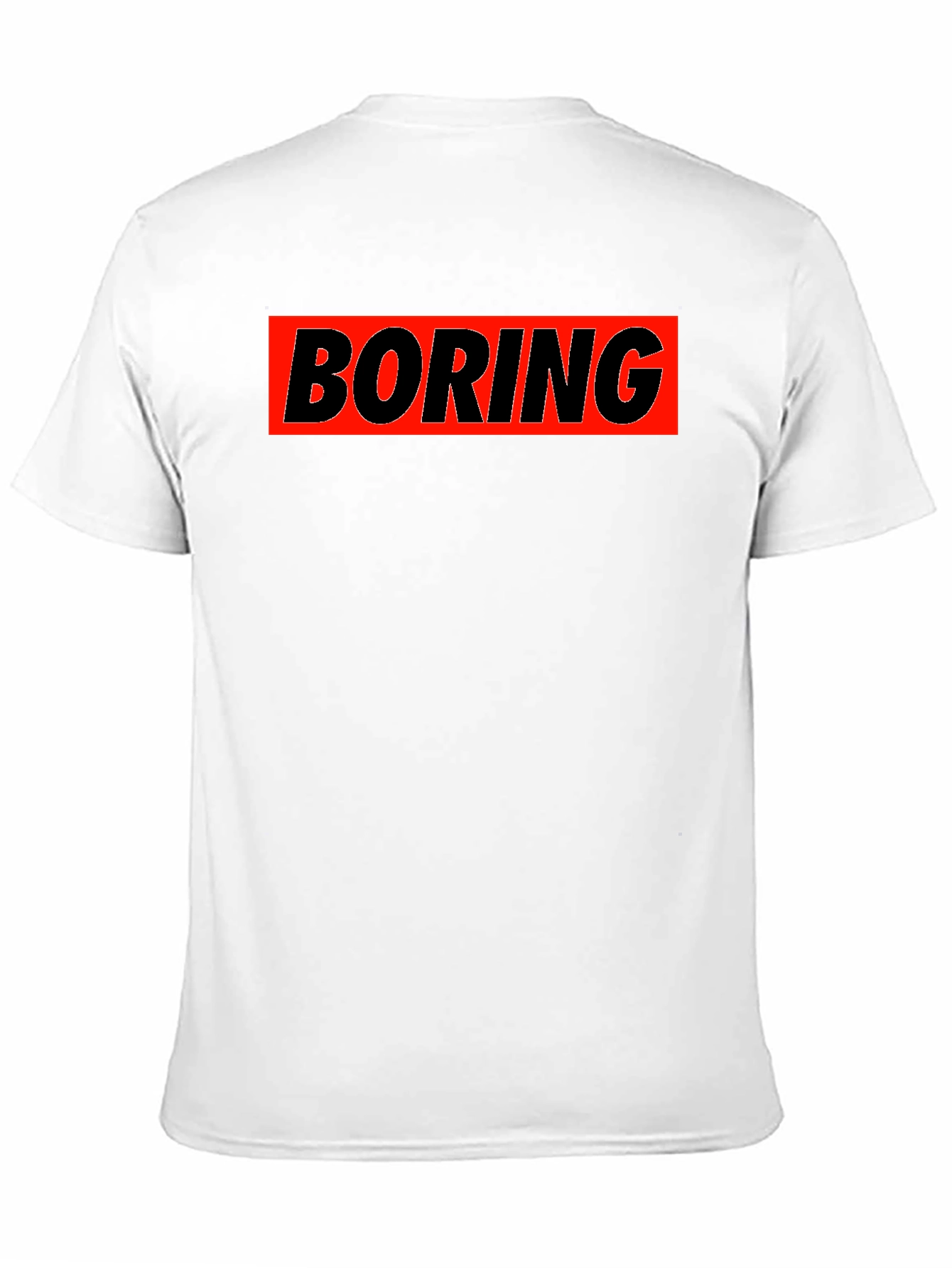 Black Boring Graphic T-Shirt - Classic Crew Neck view 11