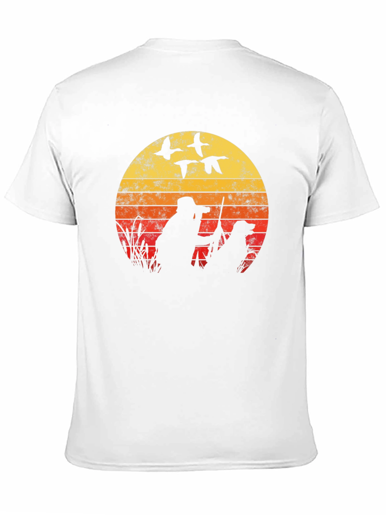 Black Vintage Sunset Duck Hunting T-Shirt view 11