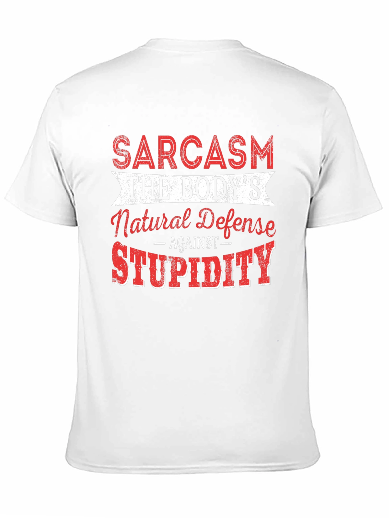 Black Sarcasm Natural Defense Graphic T-Shirt view 11