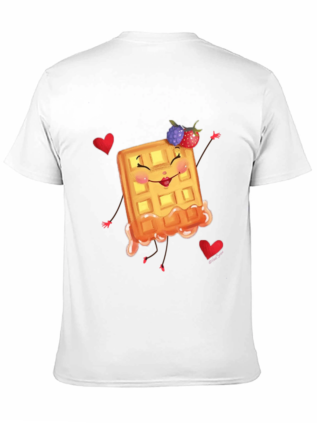 Black Cute Waffle T-Shirt - Sweet & Funny Design view 11