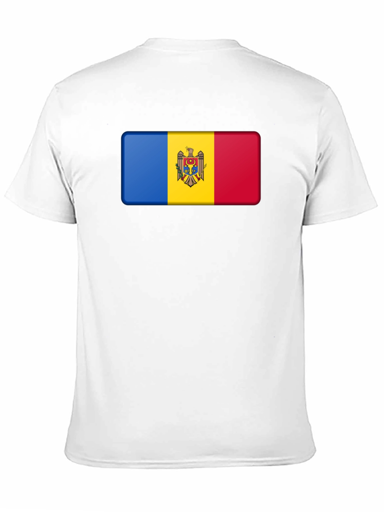 Black Moldova Flag T-Shirt - Black Cotton Tee view 11