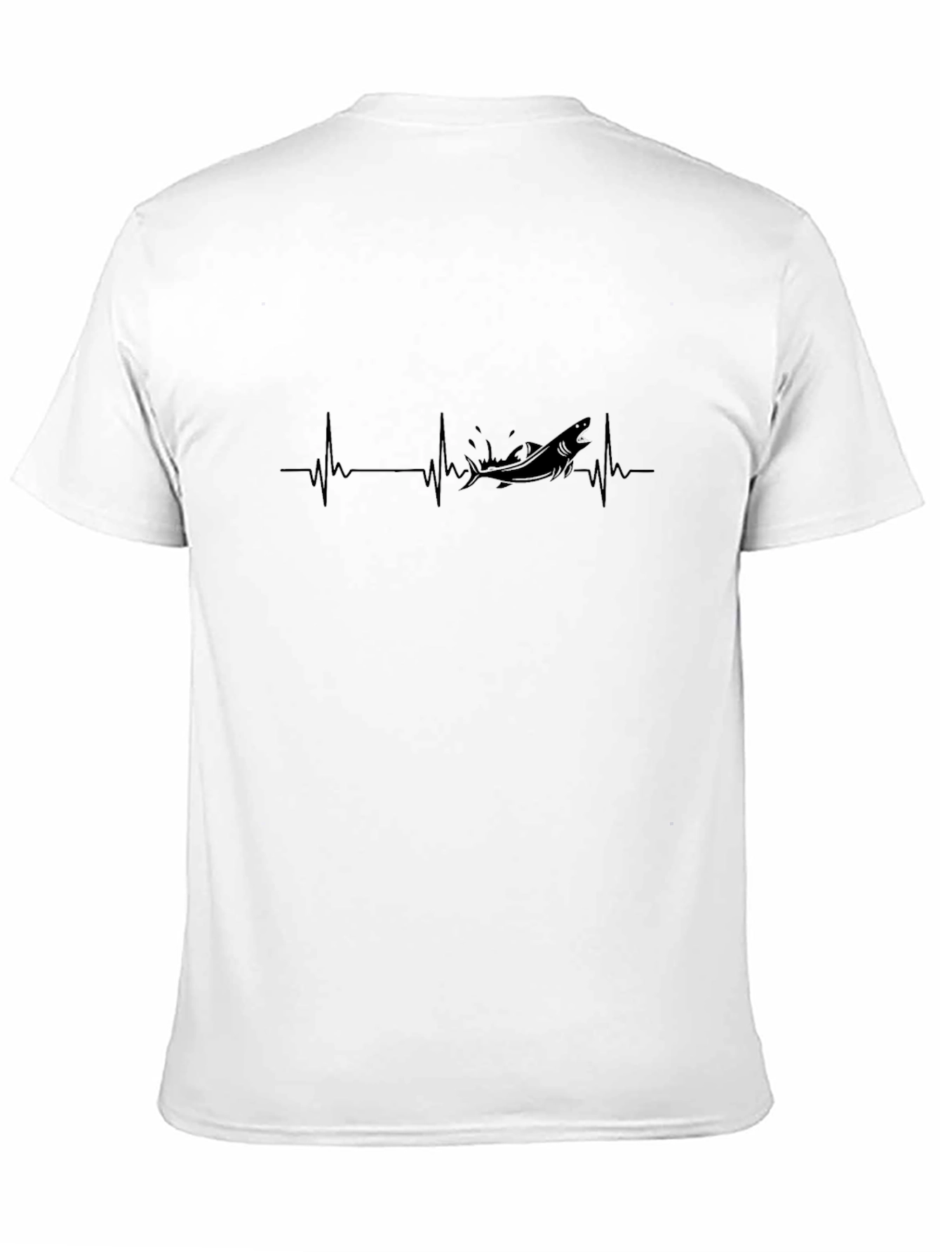 Black Shark Heartbeat Graphic Tee - Black Cotton T-Shirt view 11