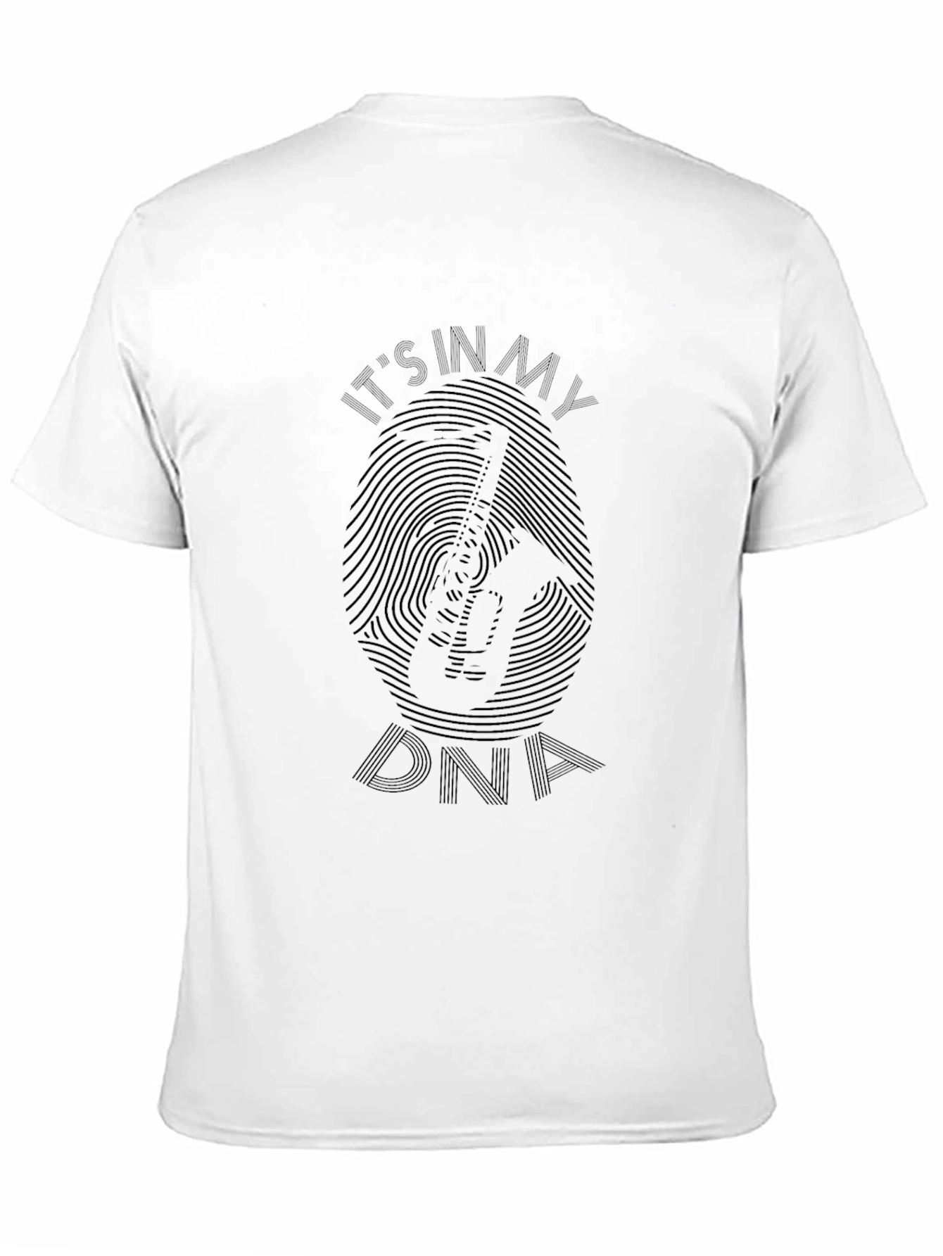 Black Guitar DNA Graphic Print T-Shirt view 11