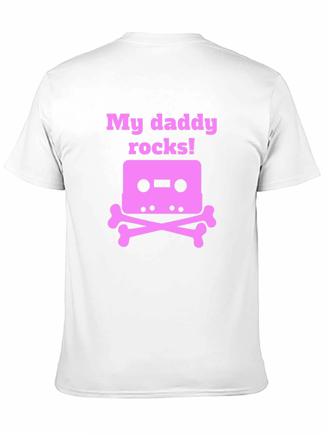 Black My Daddy Rocks! Cassette Skull T-Shirt view 11