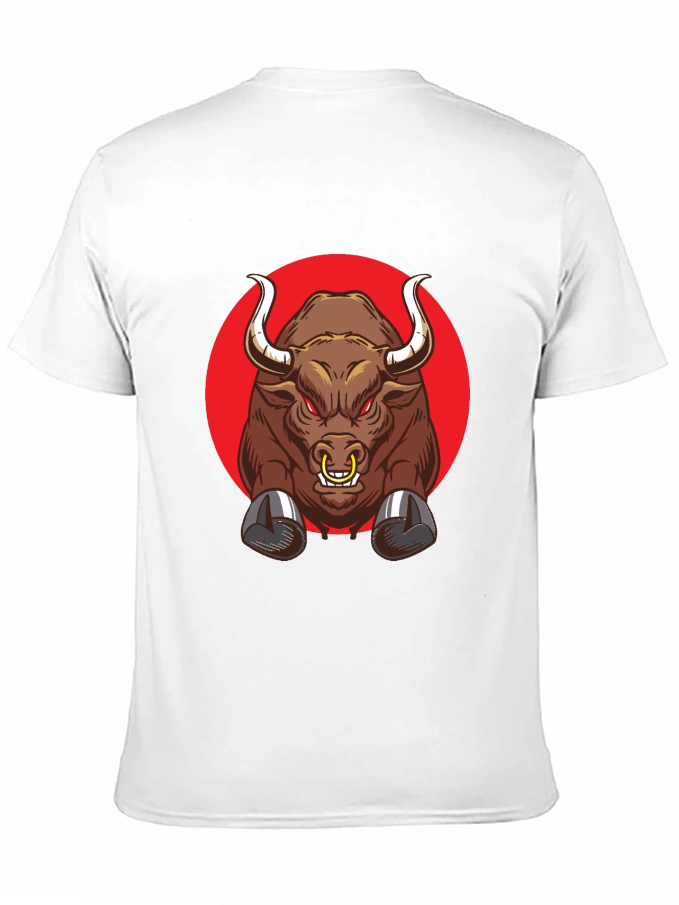 Black Angry Bull Graphic Black T-Shirt view 11