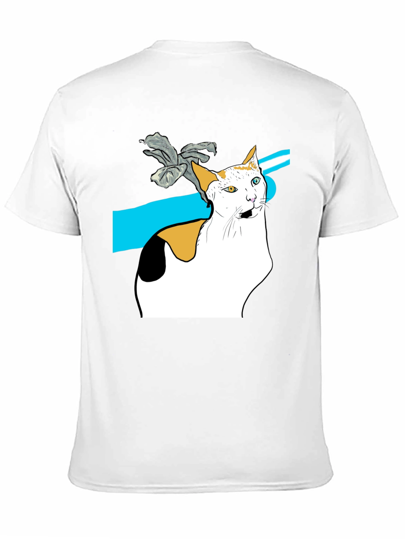 Black Cat Graphic Tee - Unique Heterochromia Cat Design view 11