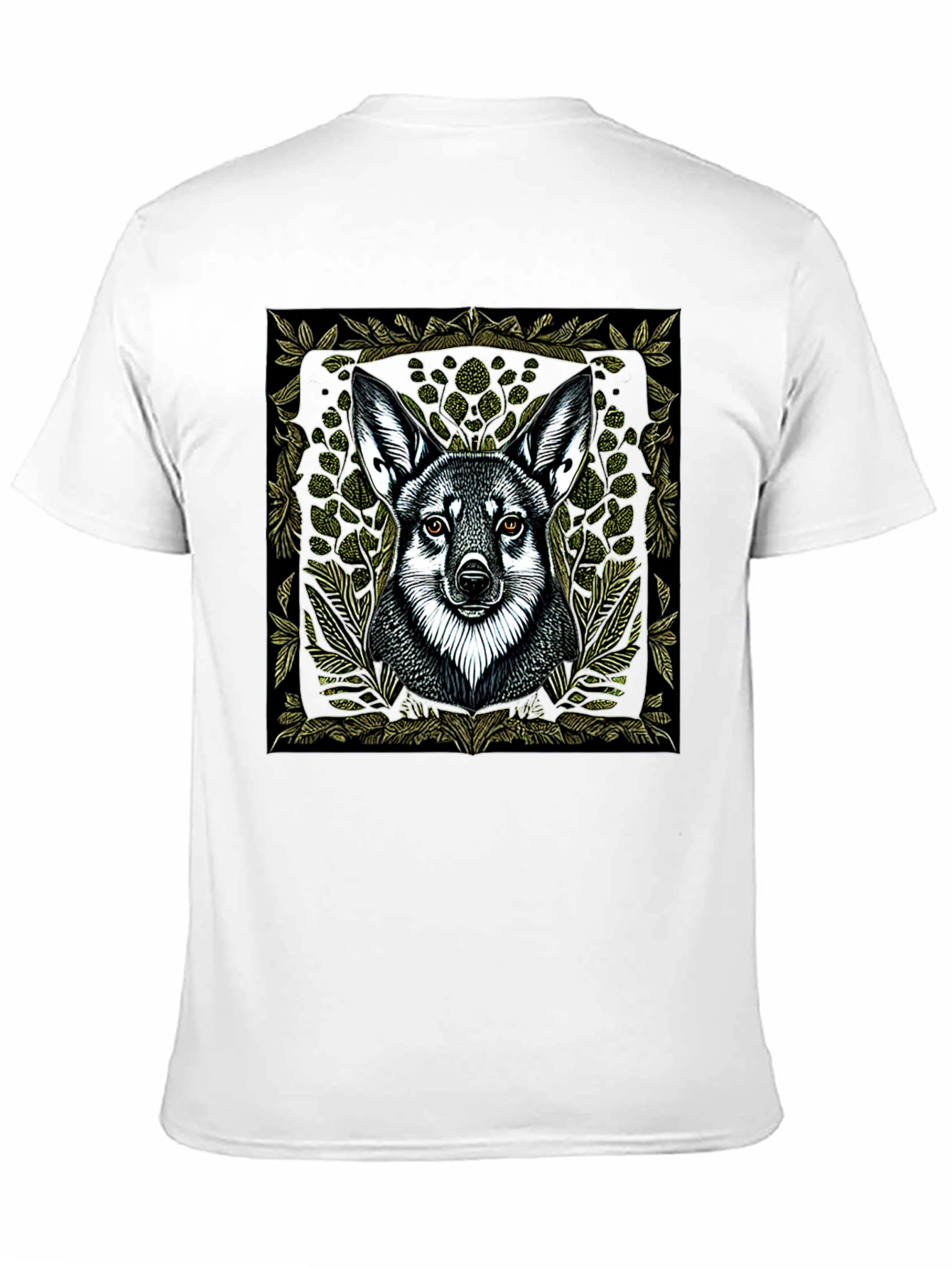 Black Wolf Graphic Print Black T-Shirt view 11