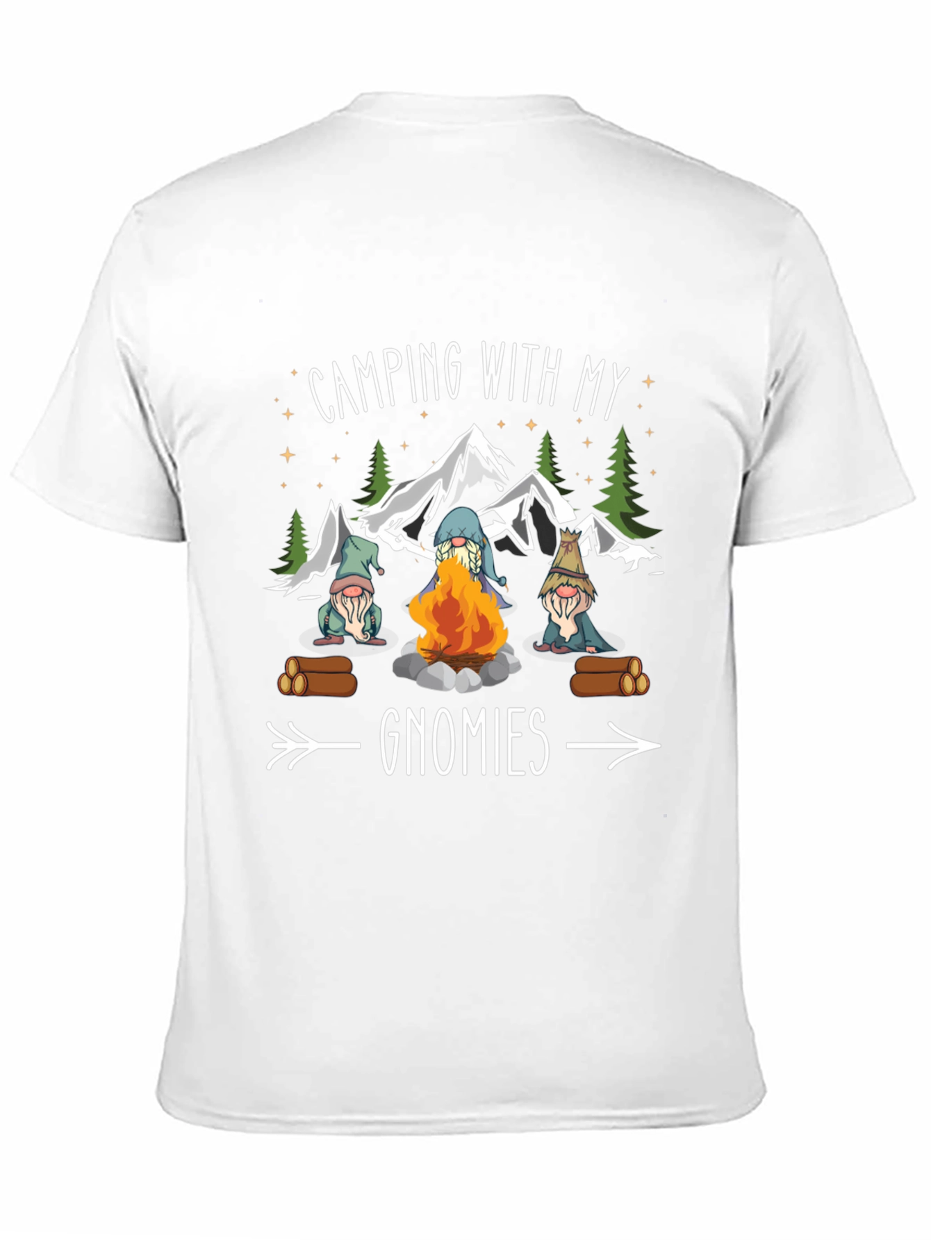 Black Camping with My Gnomies T-Shirt - Black view 11