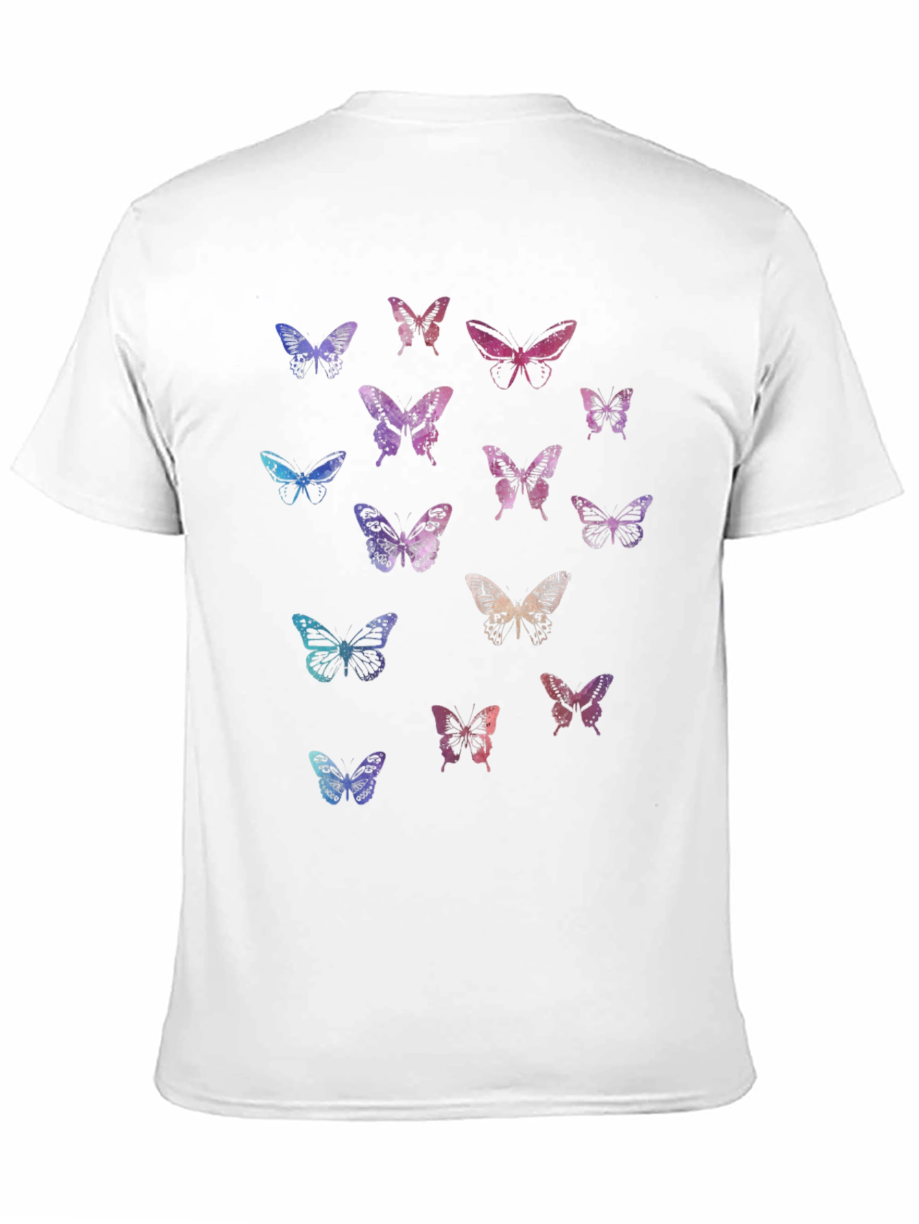 Black Butterfly Print Black T-Shirt view 11