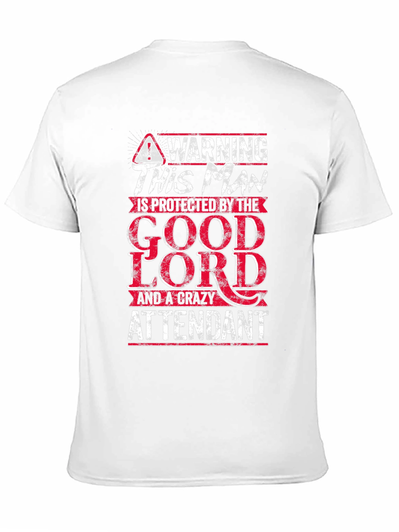 Black Protected by The Good Lord & Crazy Attendant T-Shirt view 11