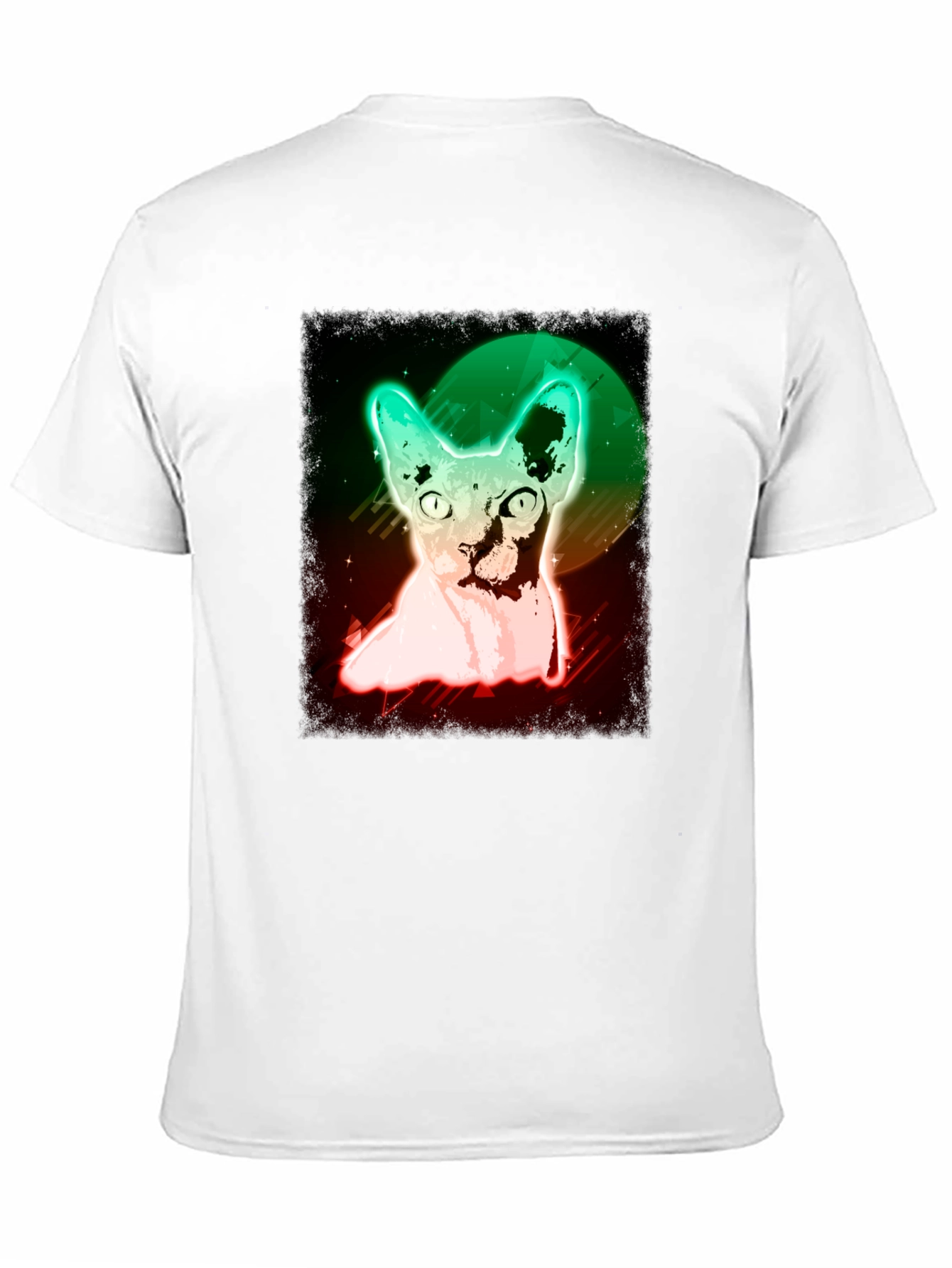 Black Neon Sphynx Cat T-Shirt - Unique Graphic Tee view 11