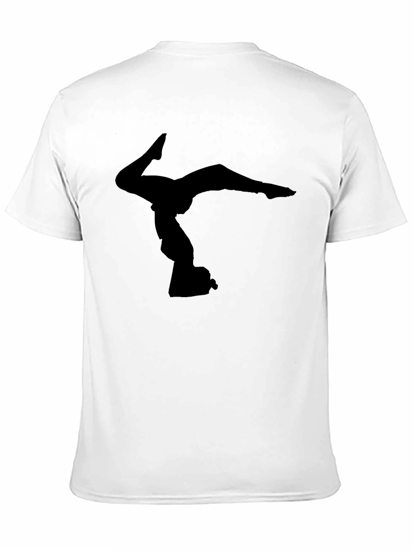 Black Gymnast Silhouette Graphic Tee - Black Cotton T-Shirt view 11