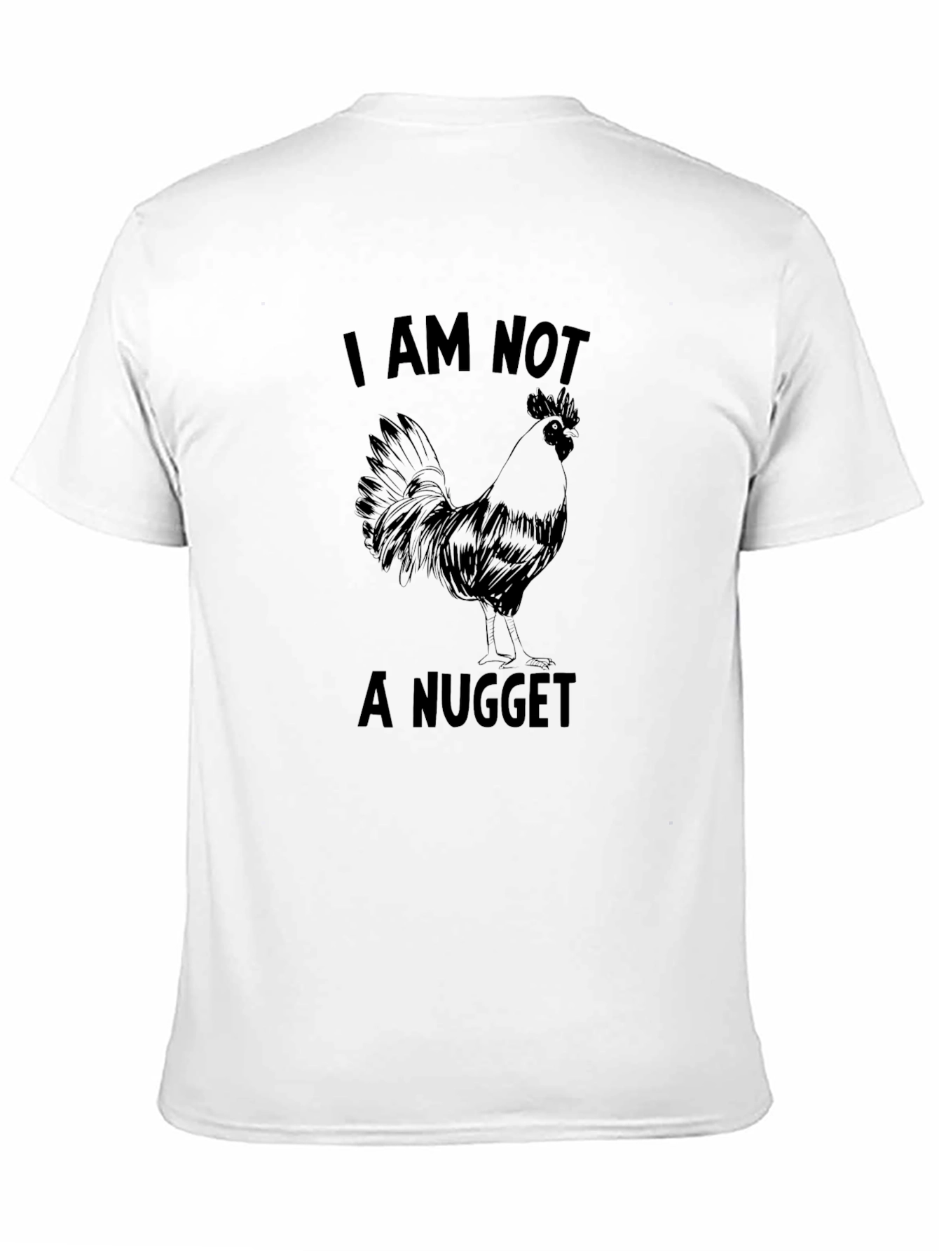 Black I Am Not A Nugget Funny Chicken Graphic T-Shirt view 11