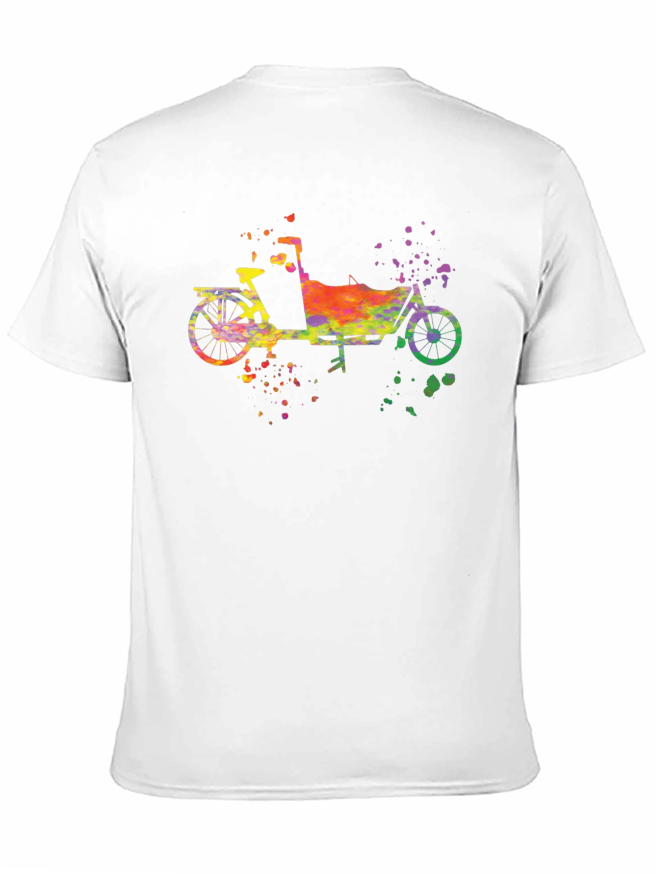 Black Watercolor Cargo Bike T-Shirt - Unique Graphic Tee view 11