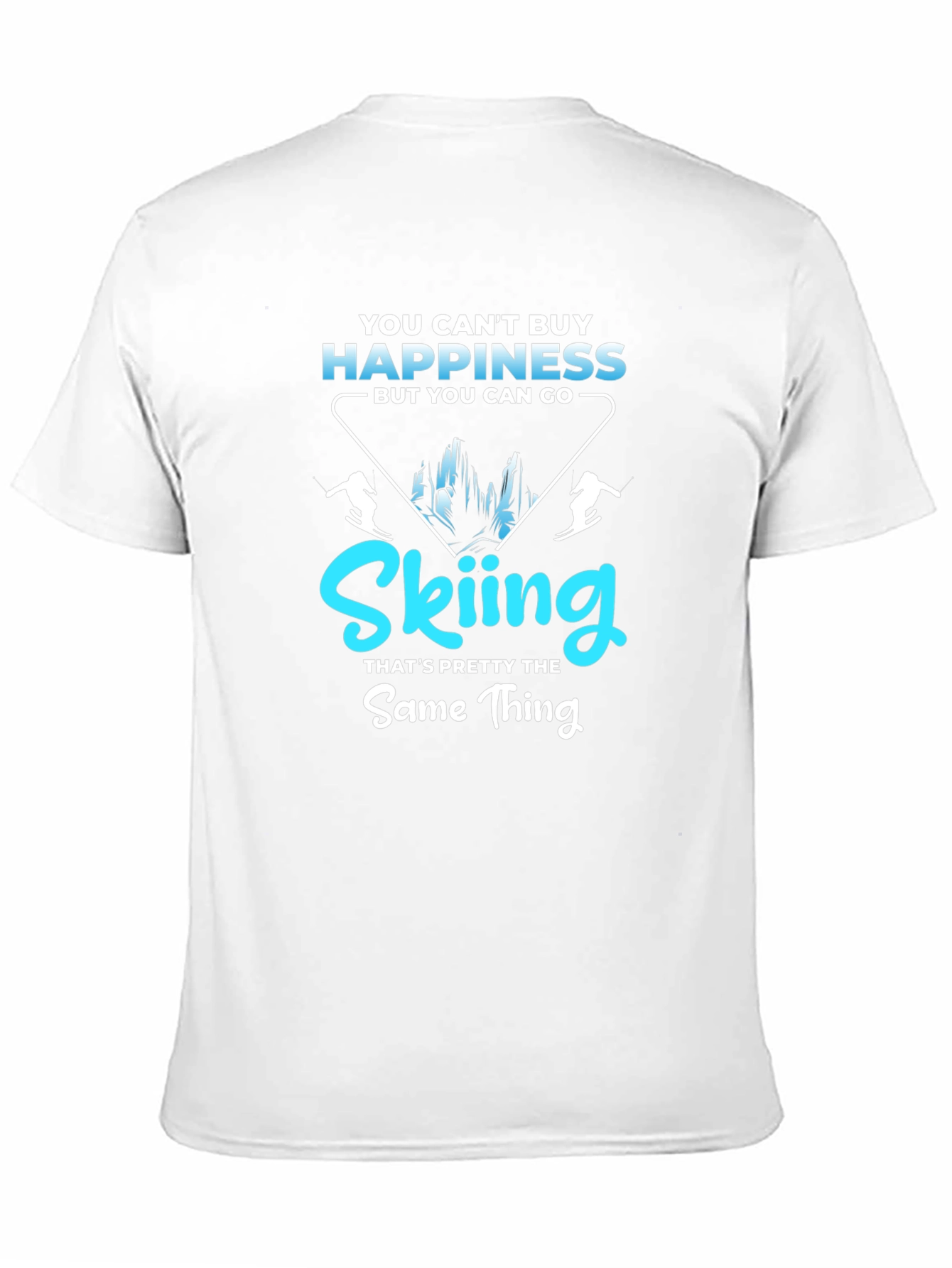 Black Skiing Happiness Graphic Tee - Black Cotton Comfort view 11
