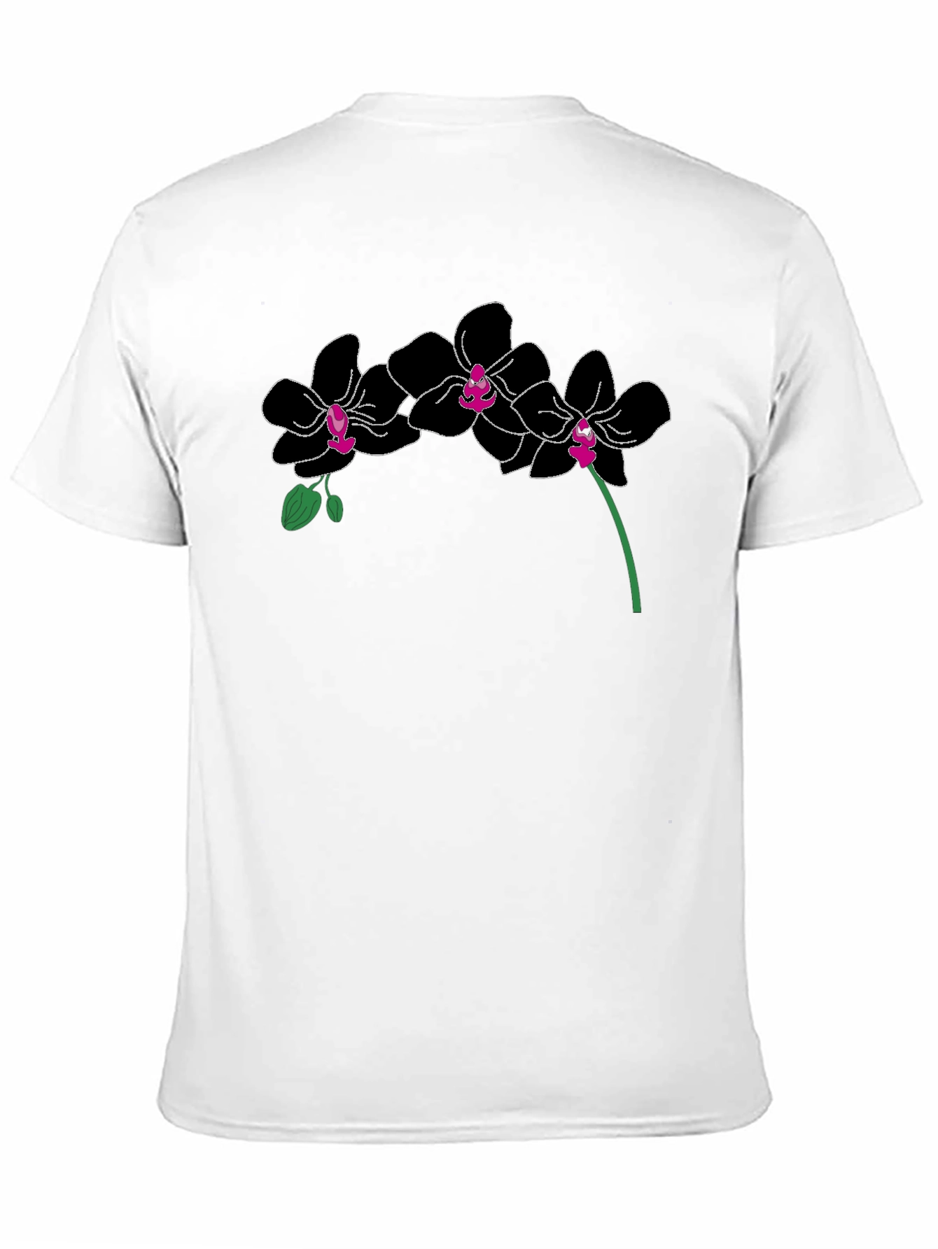 Black Black Orchid Graphic T-Shirt - Modern Floral Design view 11