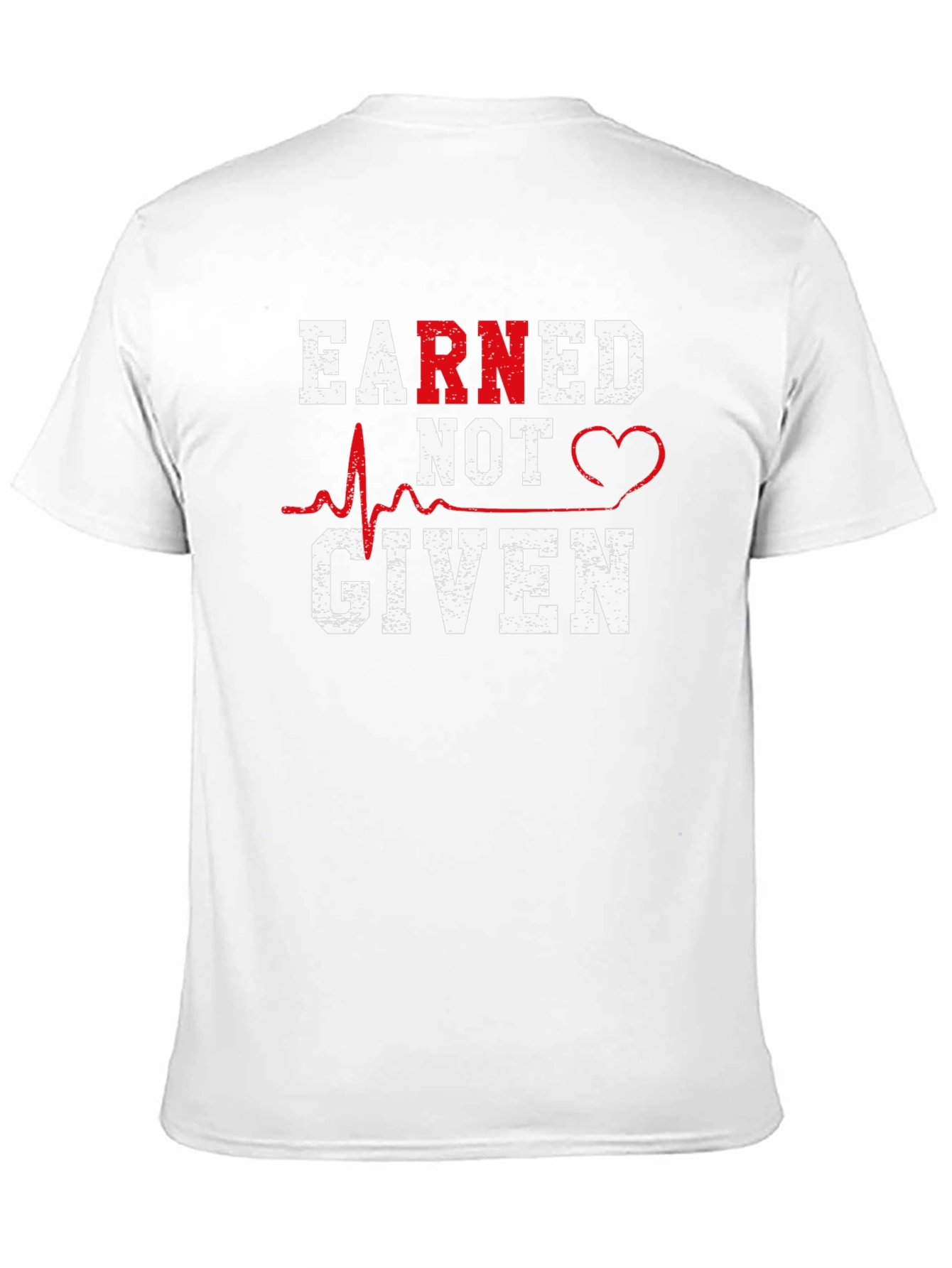 Black Earned Not Given Nurse Heartbeat T-Shirt view 11