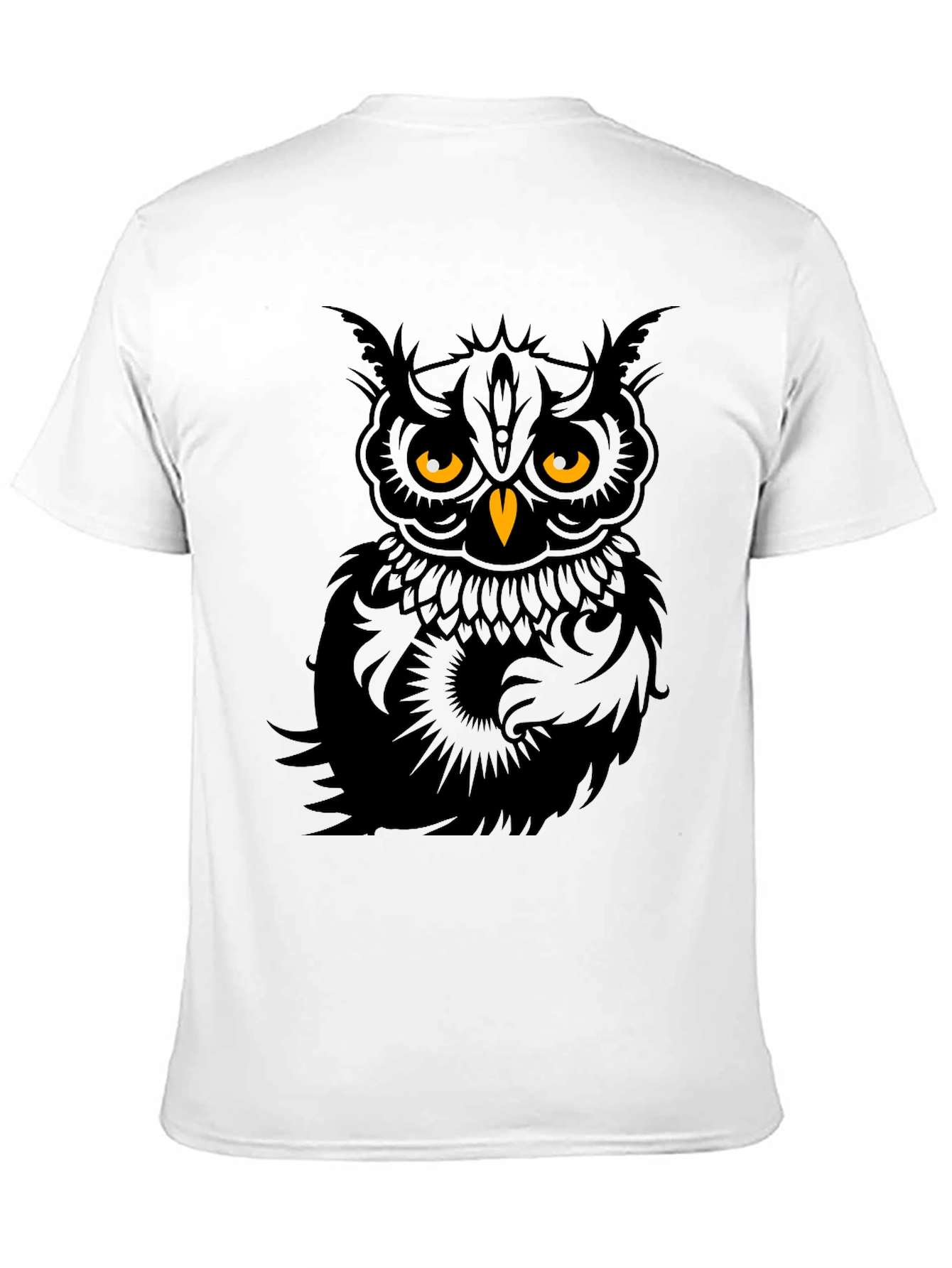 Men's Black Owl Graphic T-Shirt - 11