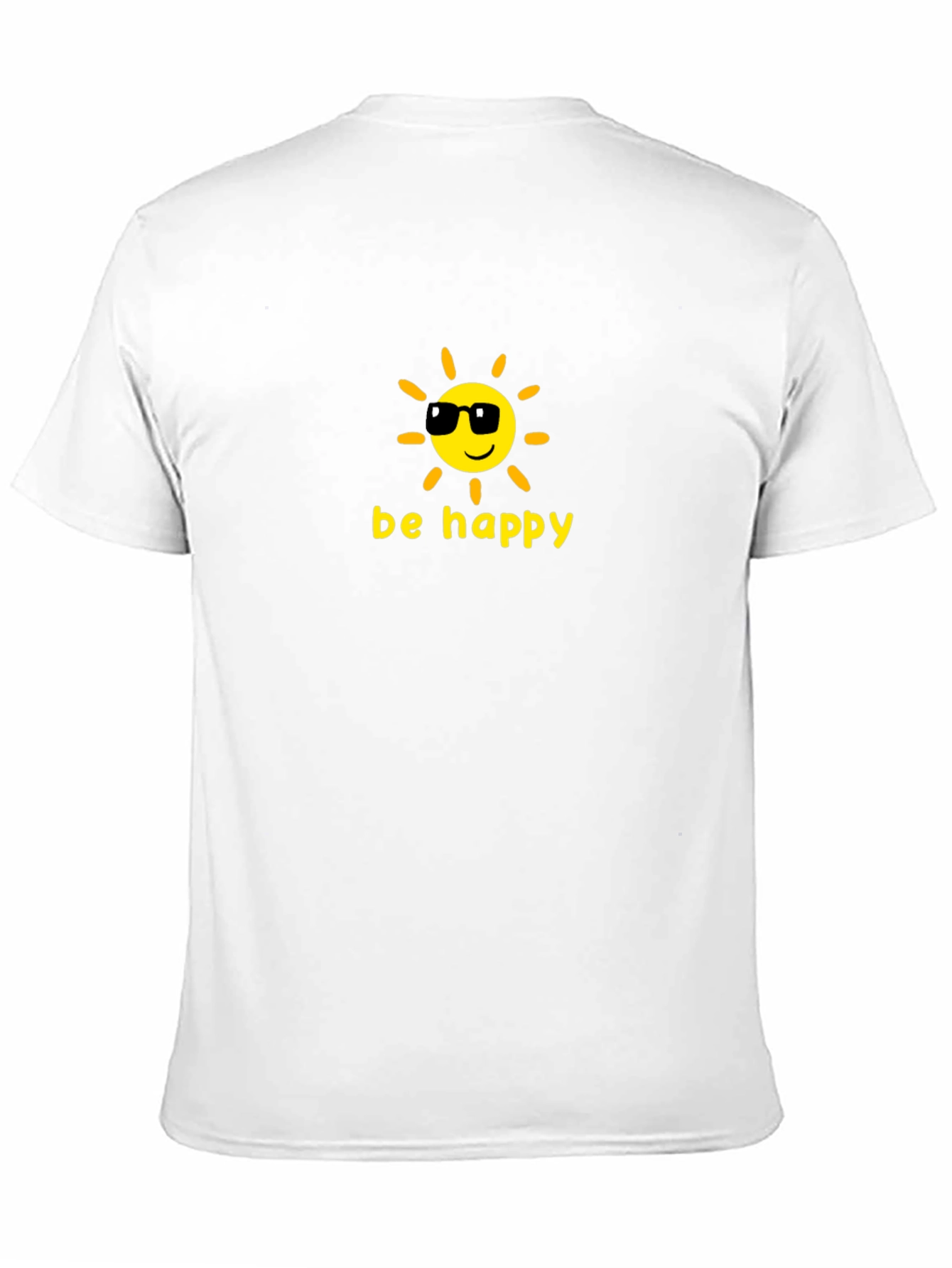 Black Be Happy Graphic Tee - Cool Sun Design view 11