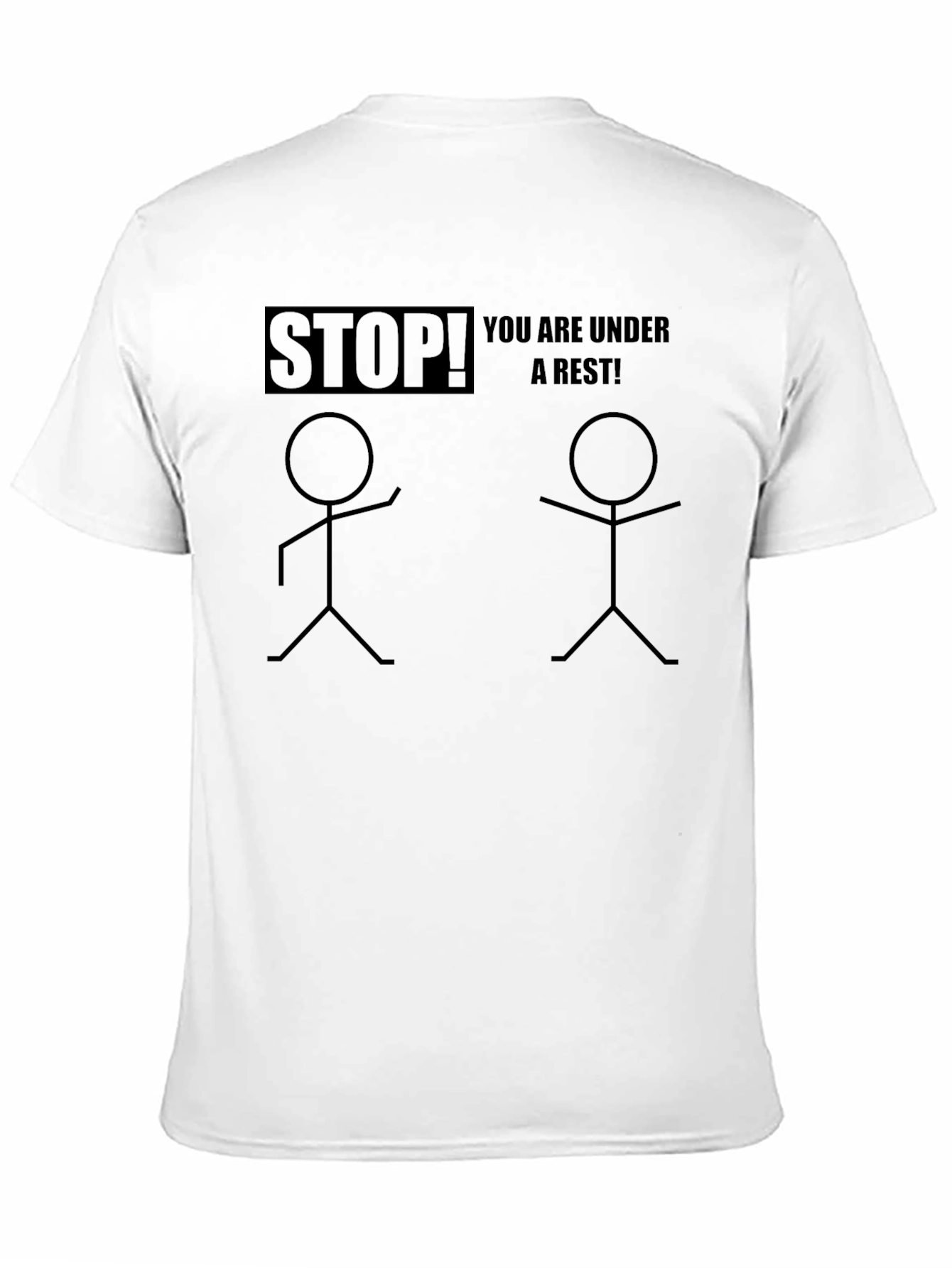 Black Funny Stick Figure Arrest T-Shirt view 11