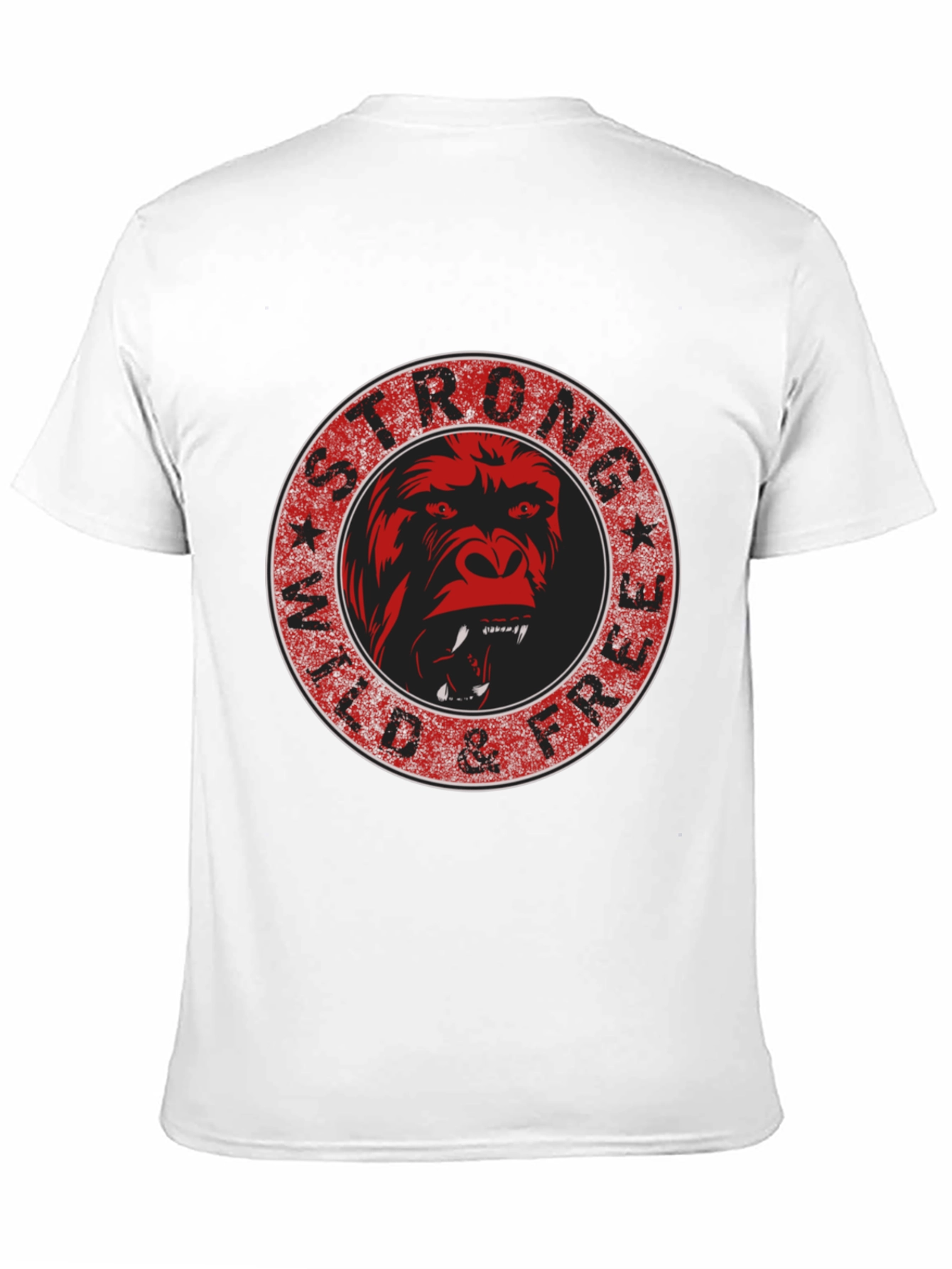 Black Strong Wild & Free Gorilla Graphic Tee view 11