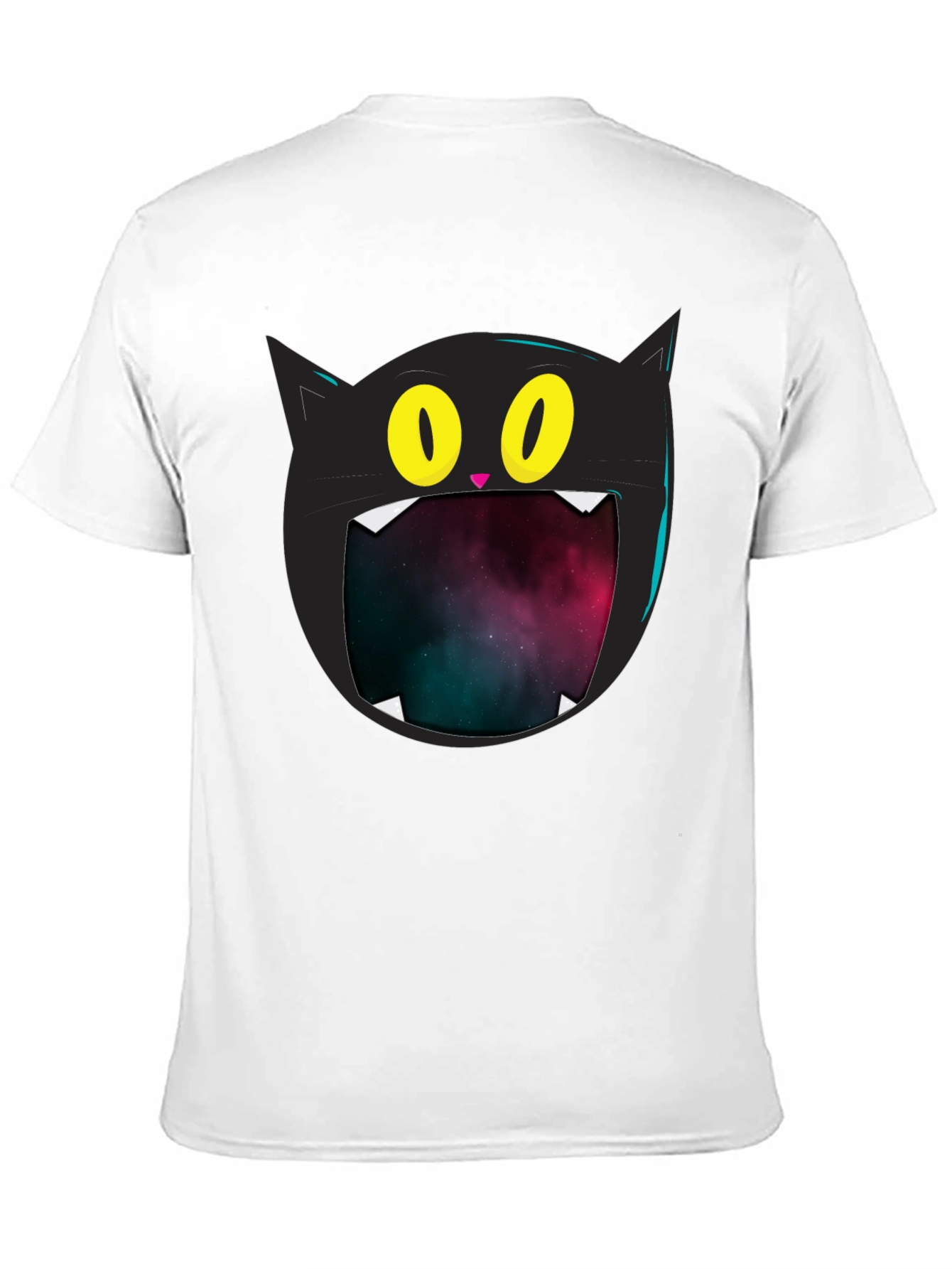 Black Cosmic Cat T-Shirt - Black Graphic Tee view 11