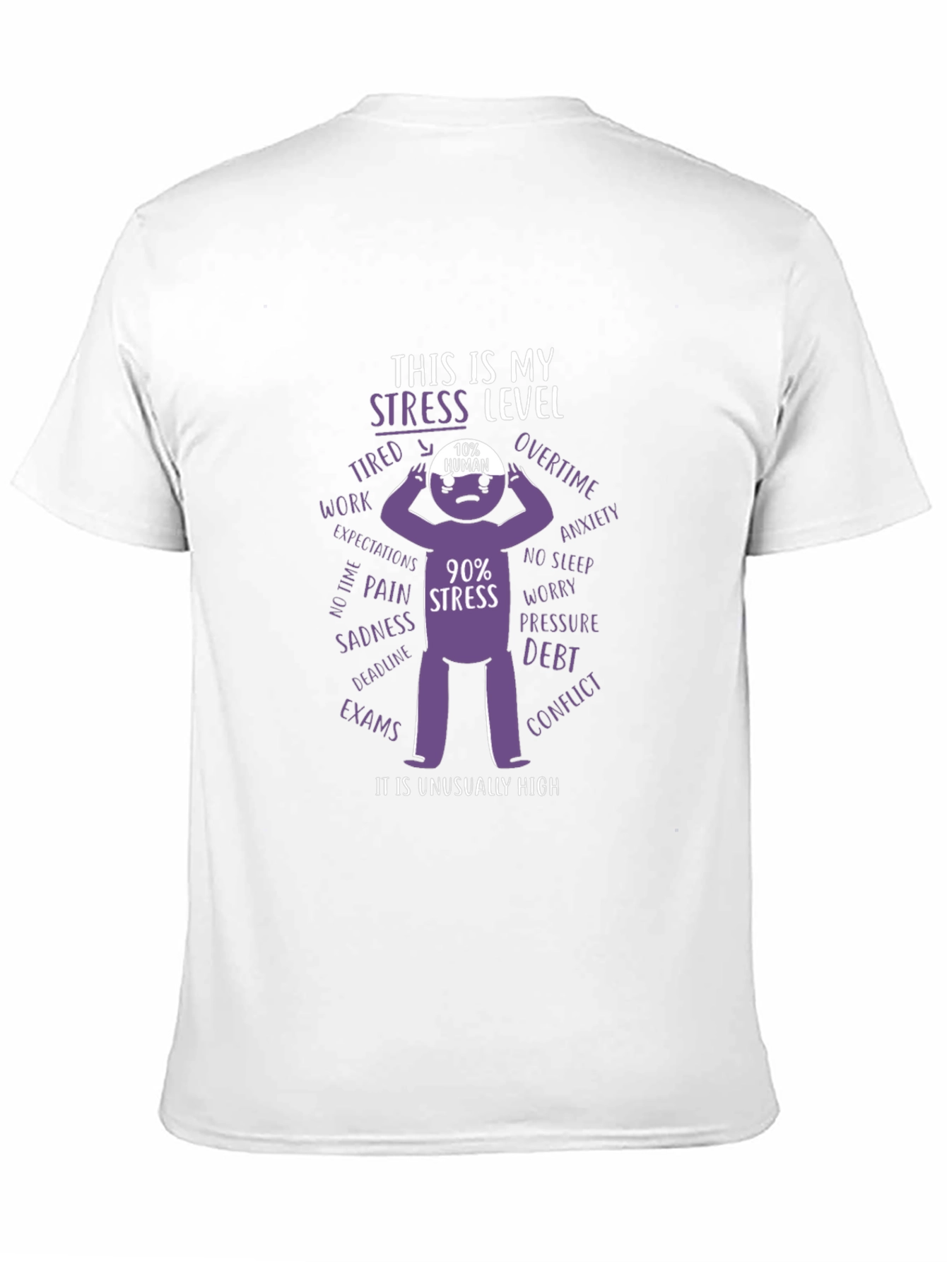 Black Stress Level T-Shirt: Humor & Relatability view 11