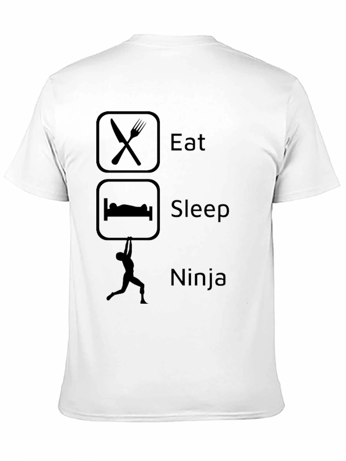 Black Eat Sleep Ninja T-Shirt - Black Graphic Tee view 11