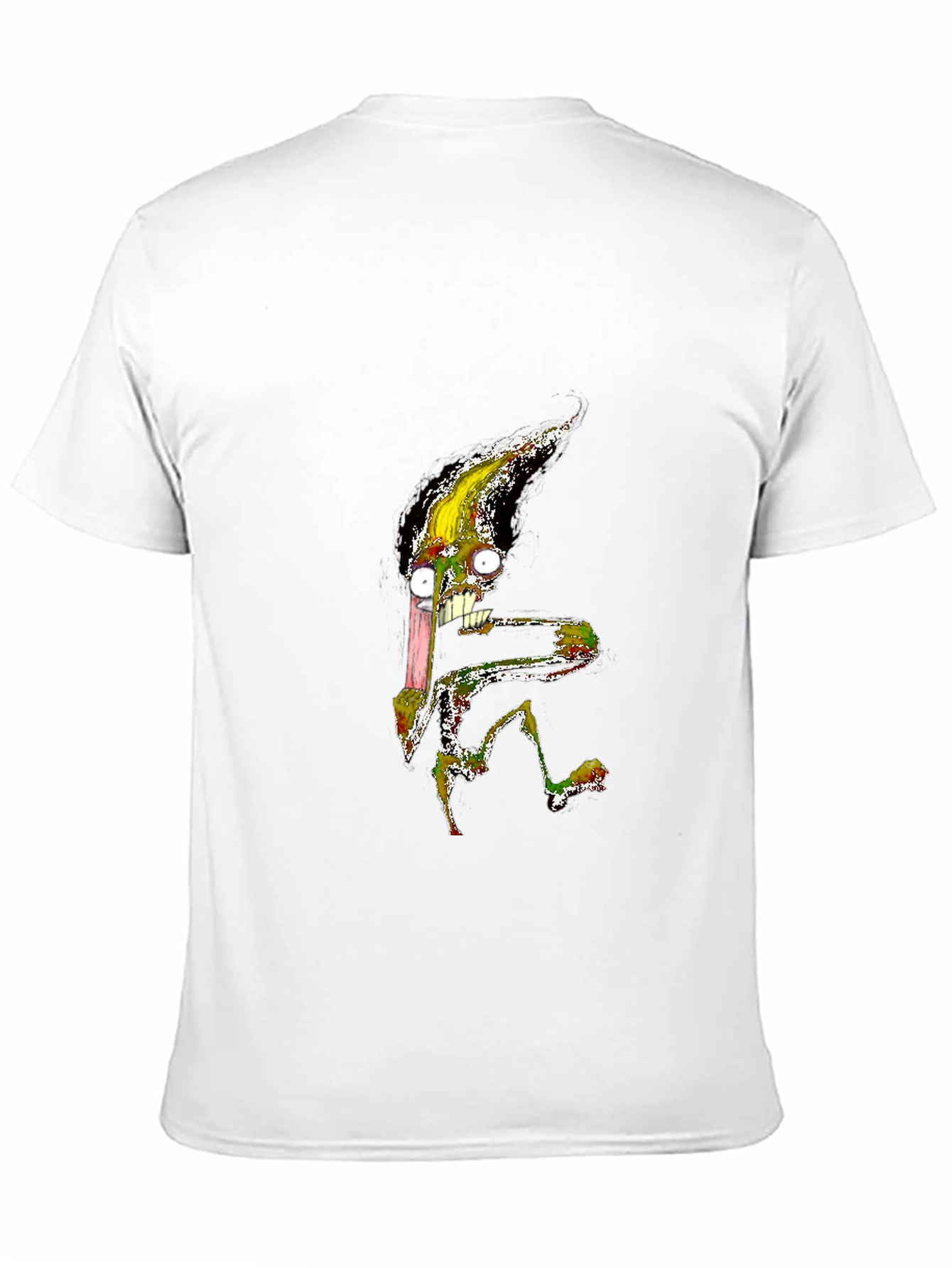 Black Men's Black T-Shirt with Cartoon Creature view 11