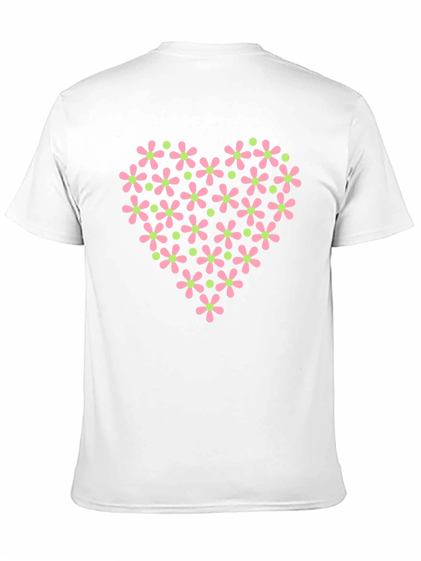 Black Floral Heart T-Shirt - Black Cotton Tee view 11