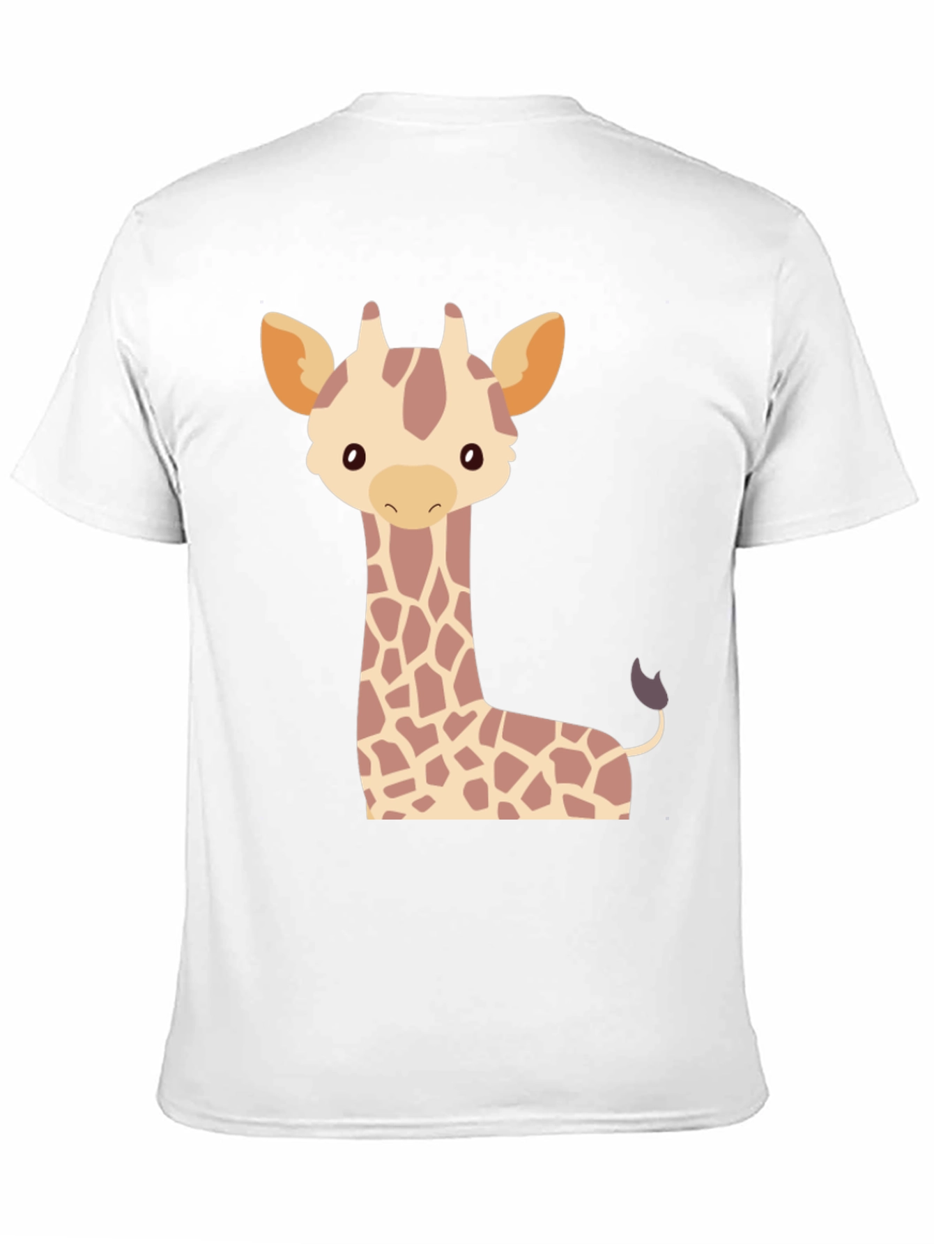 Black Cute Giraffe Graphic Tee - Black Cotton T-Shirt view 11