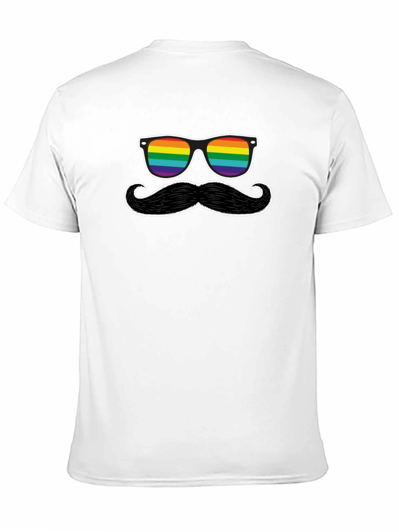 Black Rainbow Sunglasses and Mustache Graphic Tee view 11