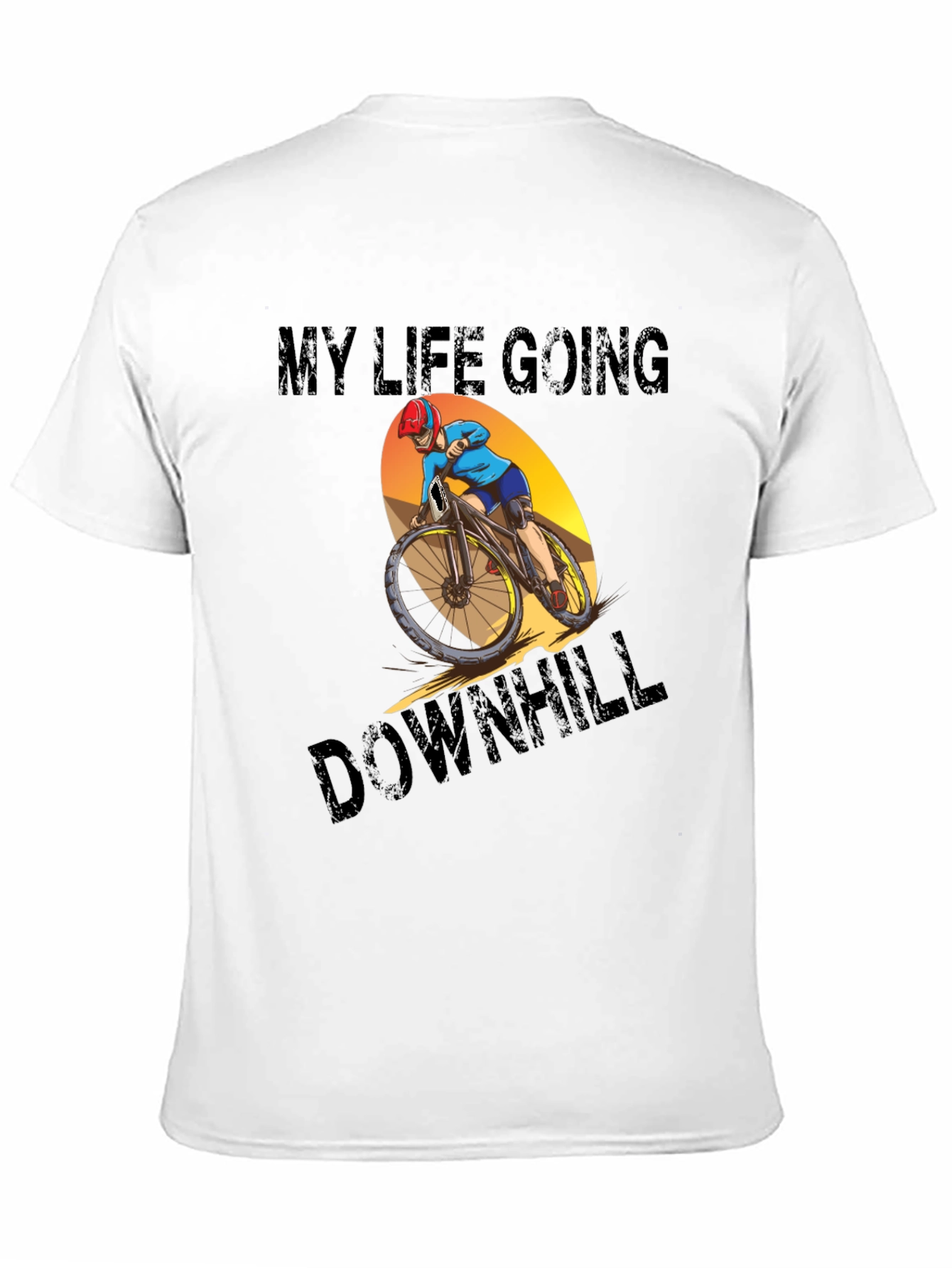 Black My Life Going Downhill T-Shirt: Mountain Bike Graphic Tee view 11