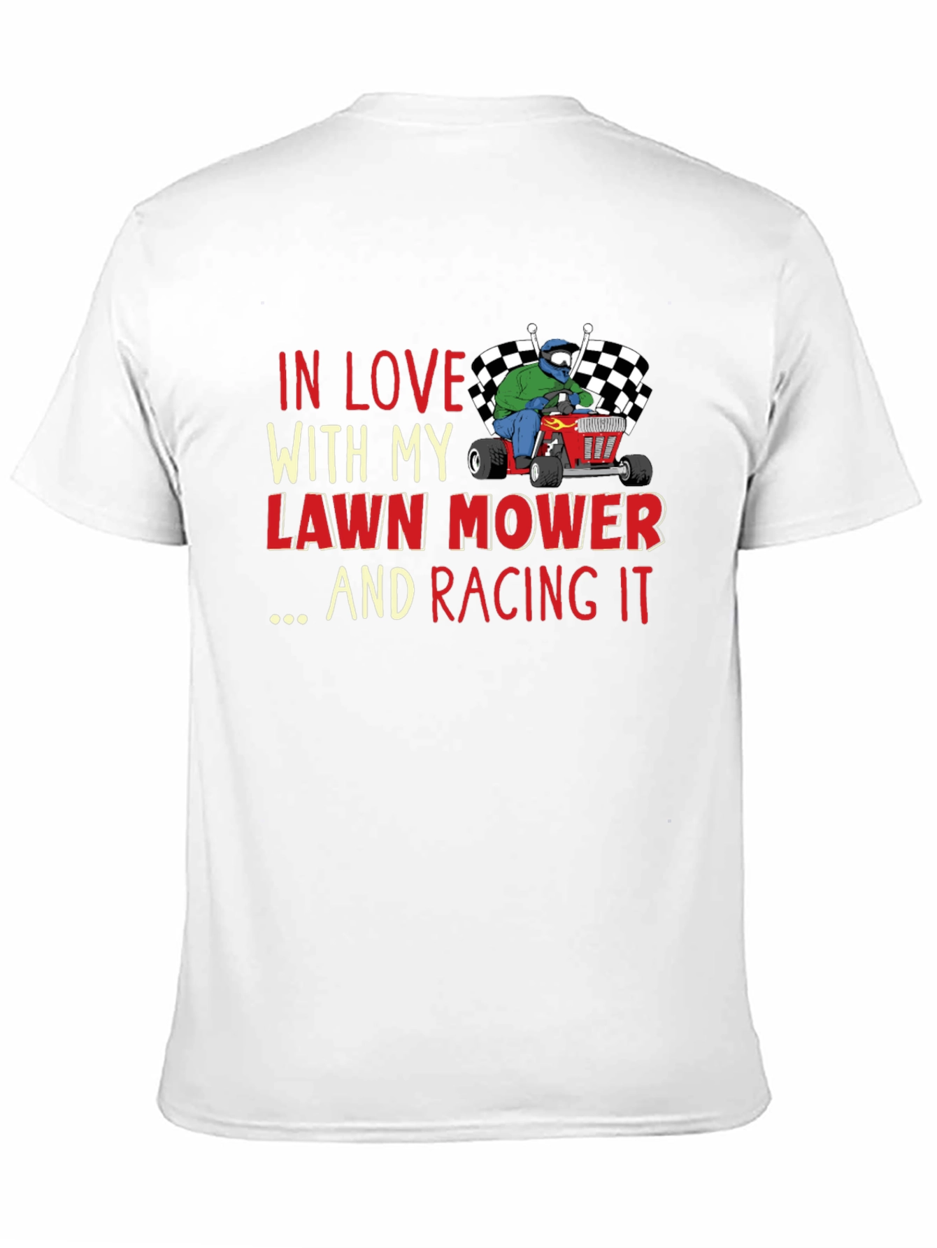 Black Lawn Mower Racing T-Shirt view 11